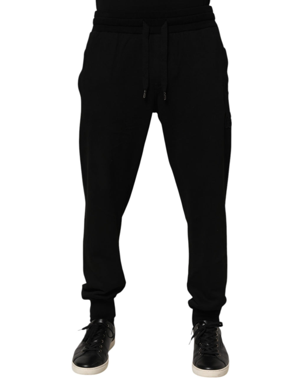 Dolce & Gabbana Pantalon de jogging homme en coton noir avec logo DG