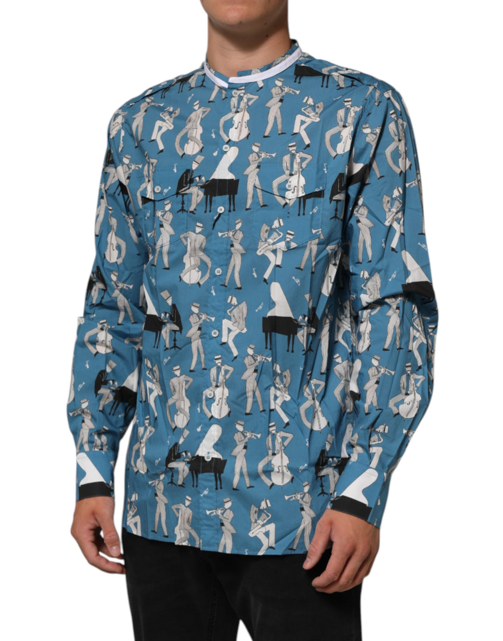 Dolce & Gabbana Blue Dress Shirt for Men detail view