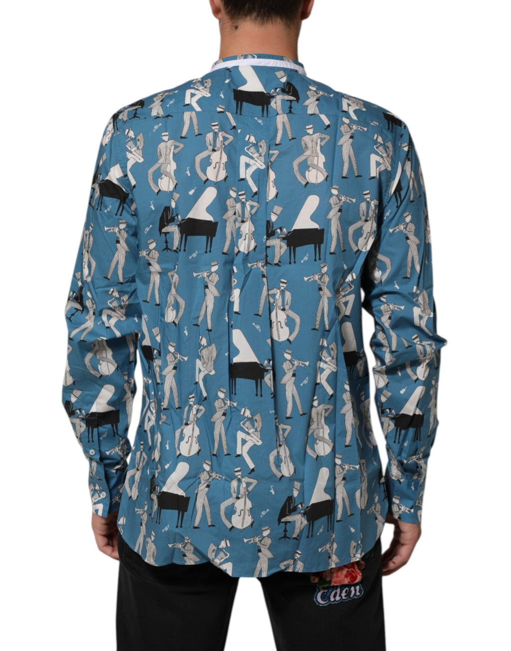 Dolce & Gabbana Blue Dress Shirt for Men side view