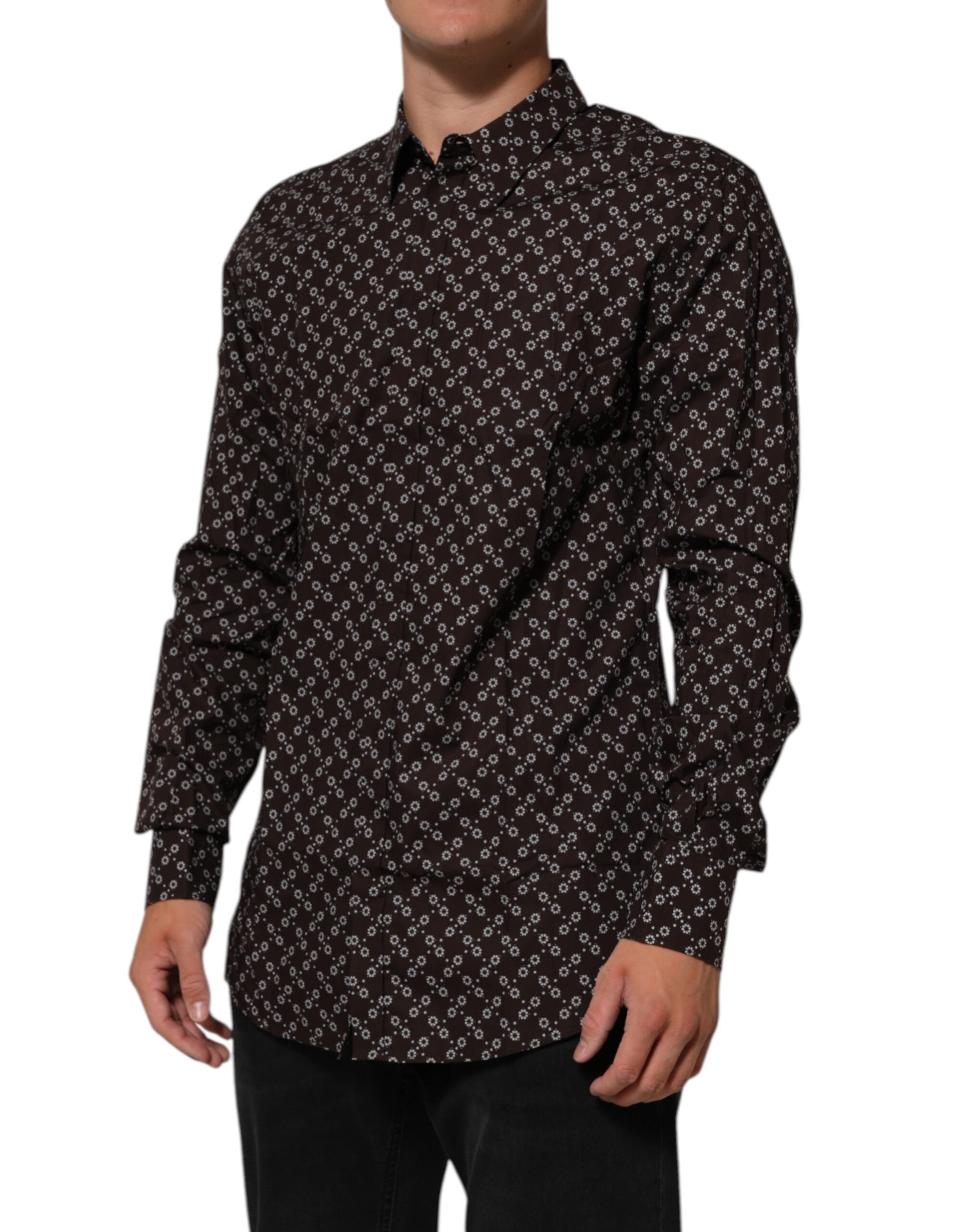 Dolce & Gabbana Brown Dress Shirt for Men detail view