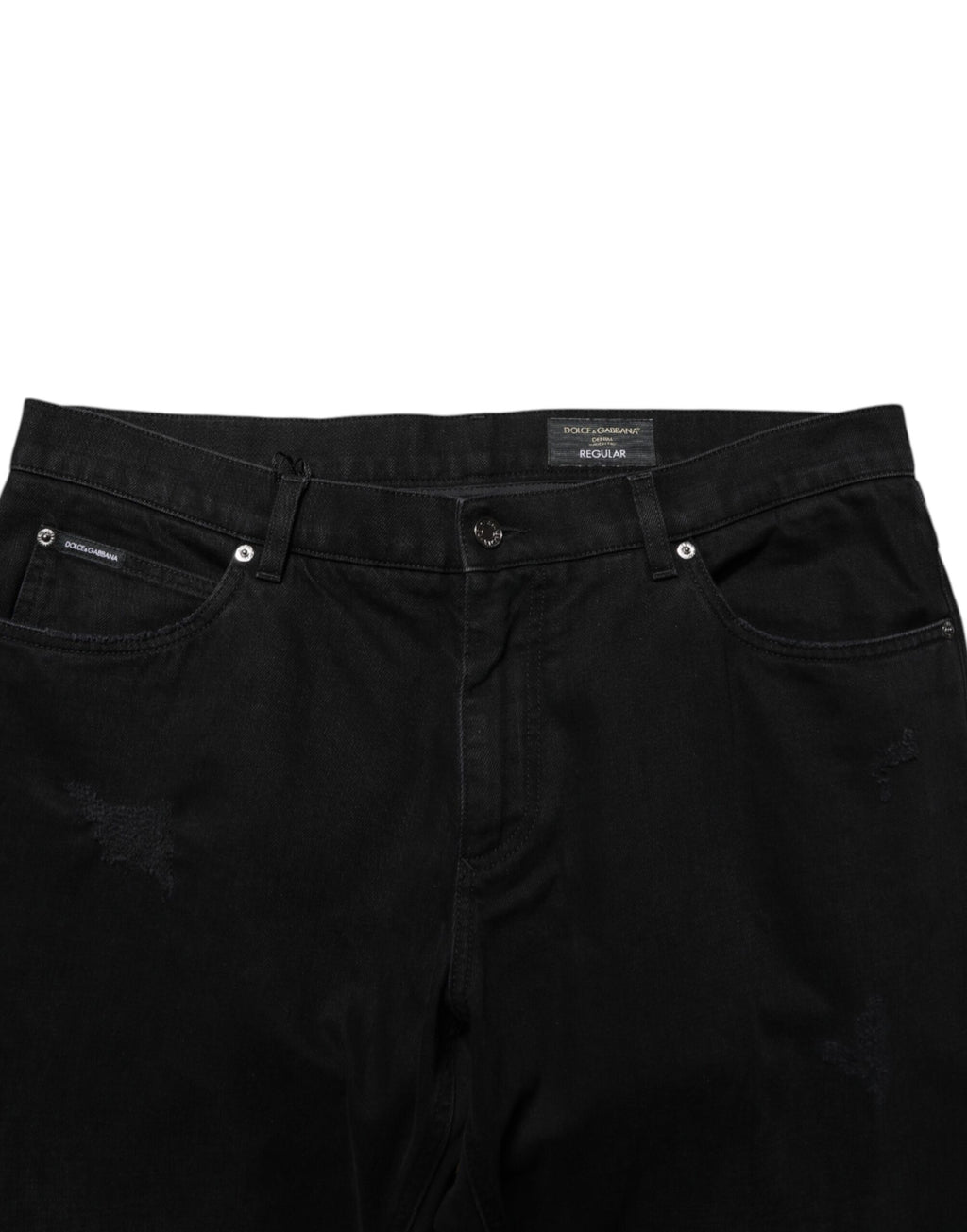 Jean en coton noir coupe droite Dolce & Gabbana pour homme