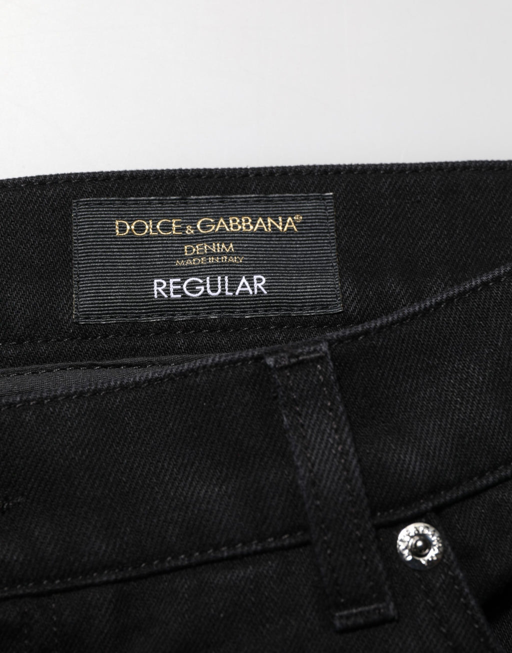 Jean en coton noir coupe droite Dolce & Gabbana pour homme