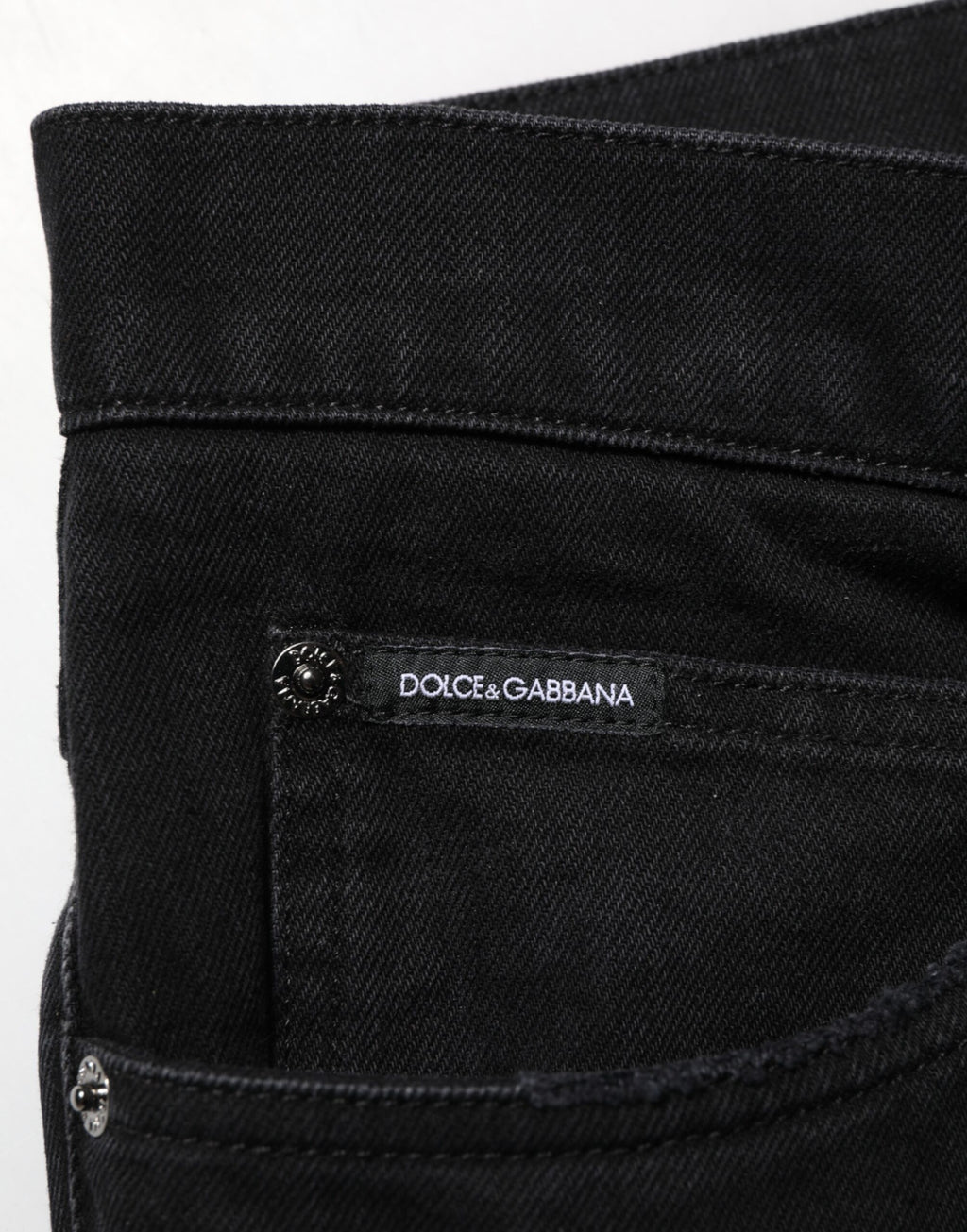 Jean en coton noir coupe droite Dolce & Gabbana pour homme