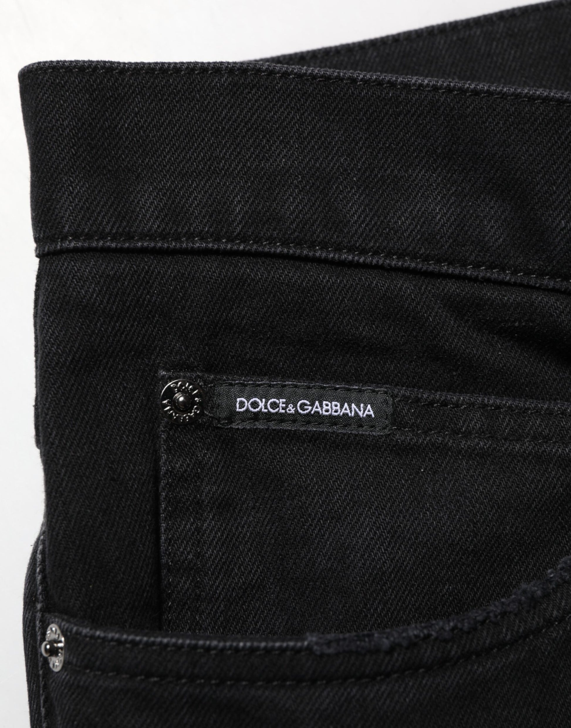 Jean en coton noir coupe droite Dolce & Gabbana pour homme