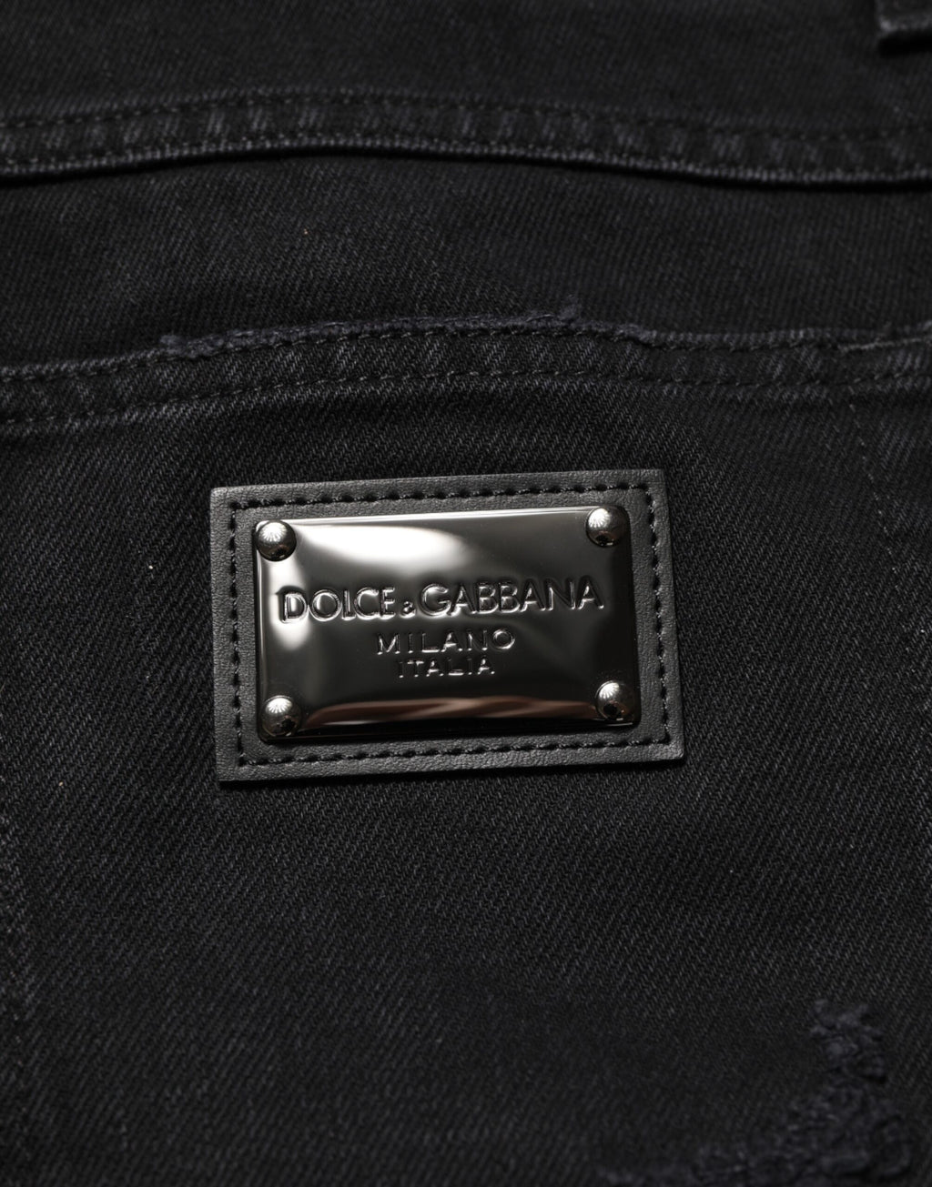 Jean en coton noir coupe droite Dolce & Gabbana pour homme