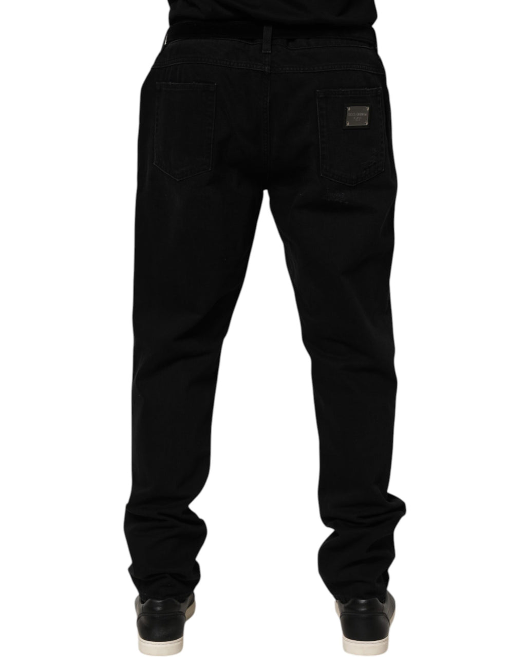 Jean en coton noir coupe droite Dolce & Gabbana pour homme