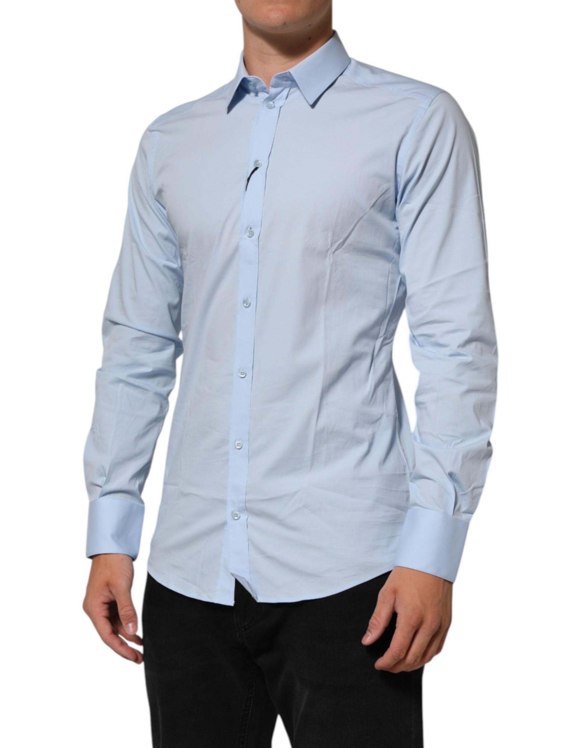 Dolce & Gabbana Blue Dress Shirt for Men detail view