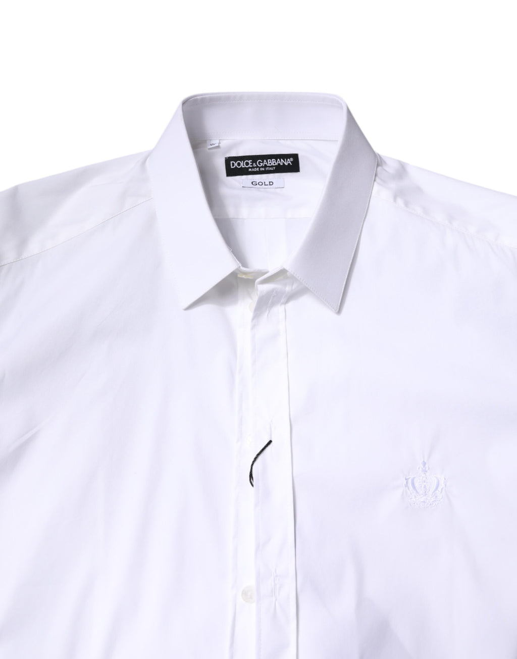 Chemise de ville à col en coton blanc Dolce & Gabbana GOLD