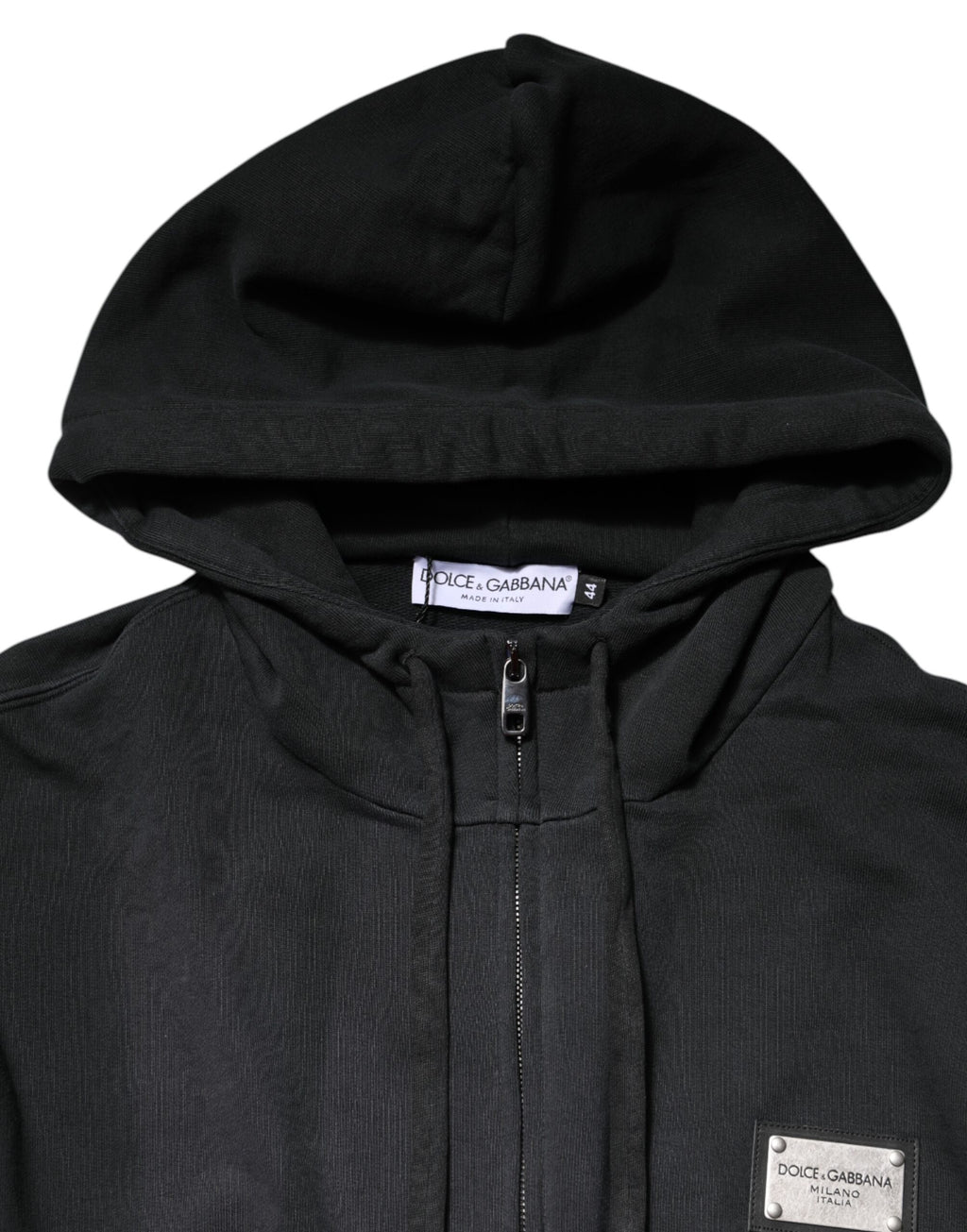 Sweat à capuche zippé noir Dolce & Gabbana avec logo