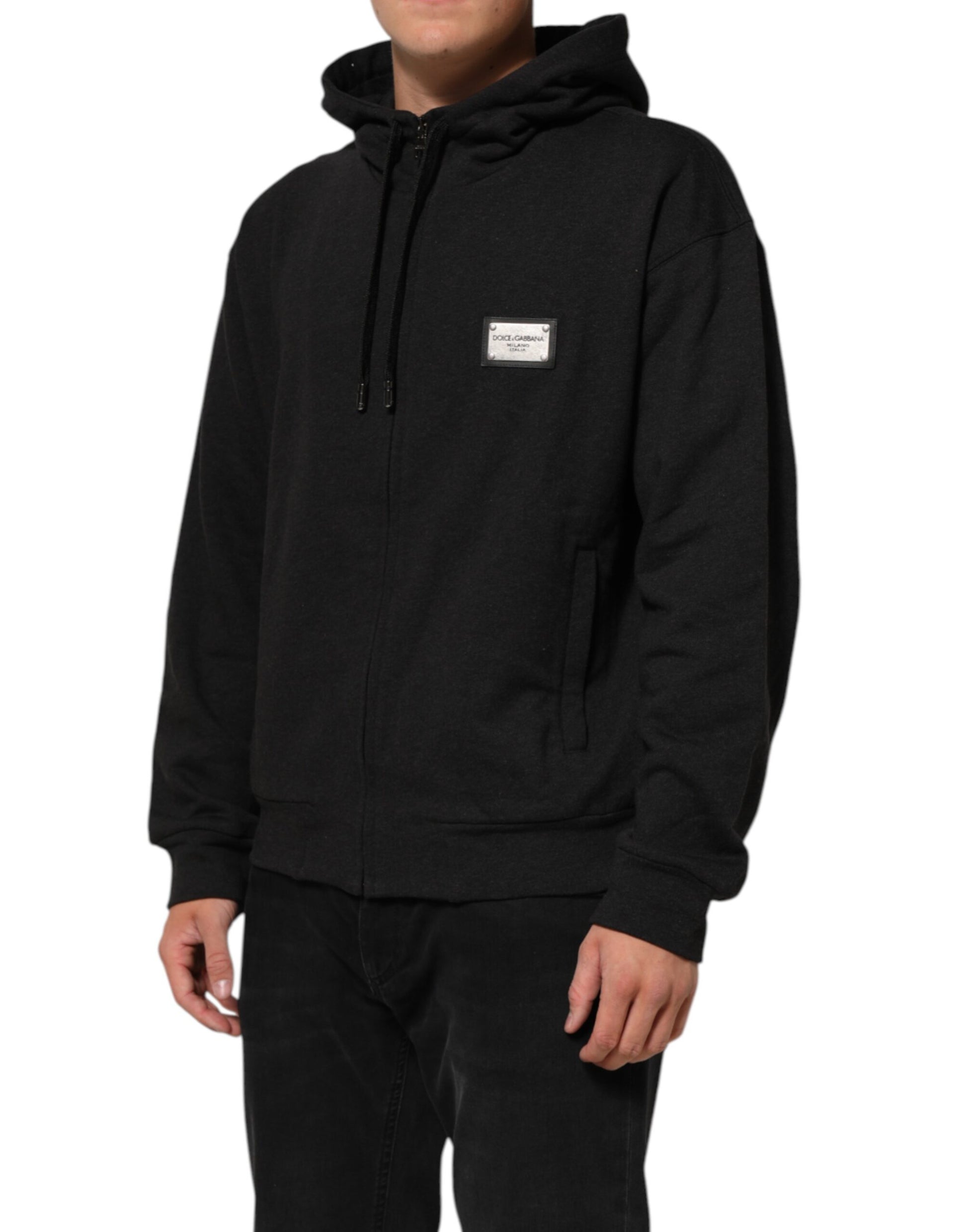 Dolce & Gabbana Black Hoodie for Men detail view