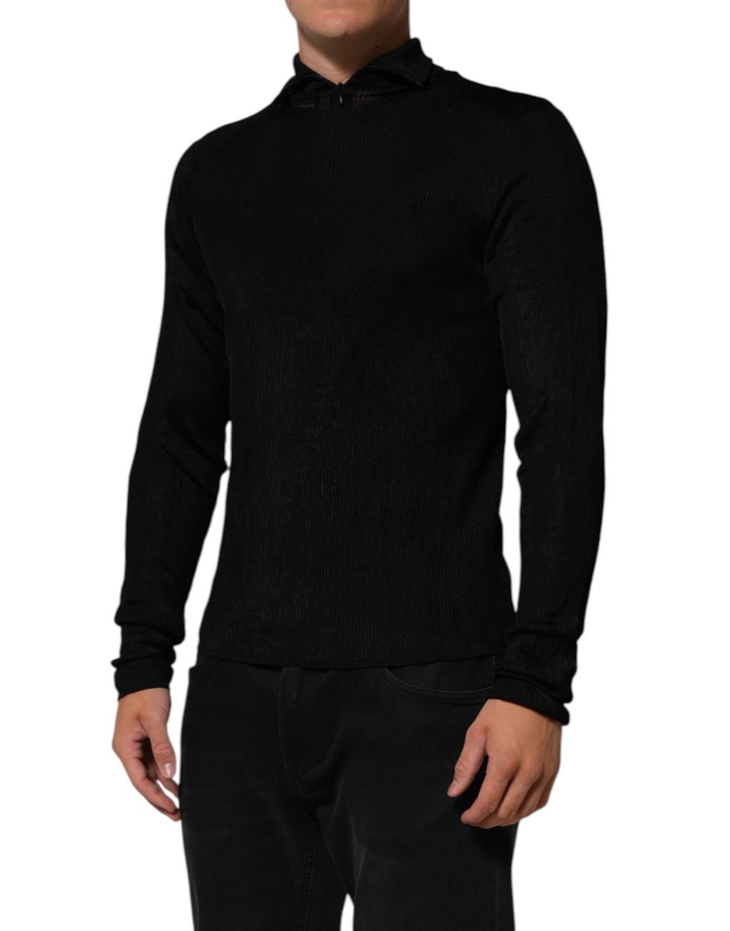 Dolce & Gabbana Black Long Sleeve T-Shirt for Men detail view
