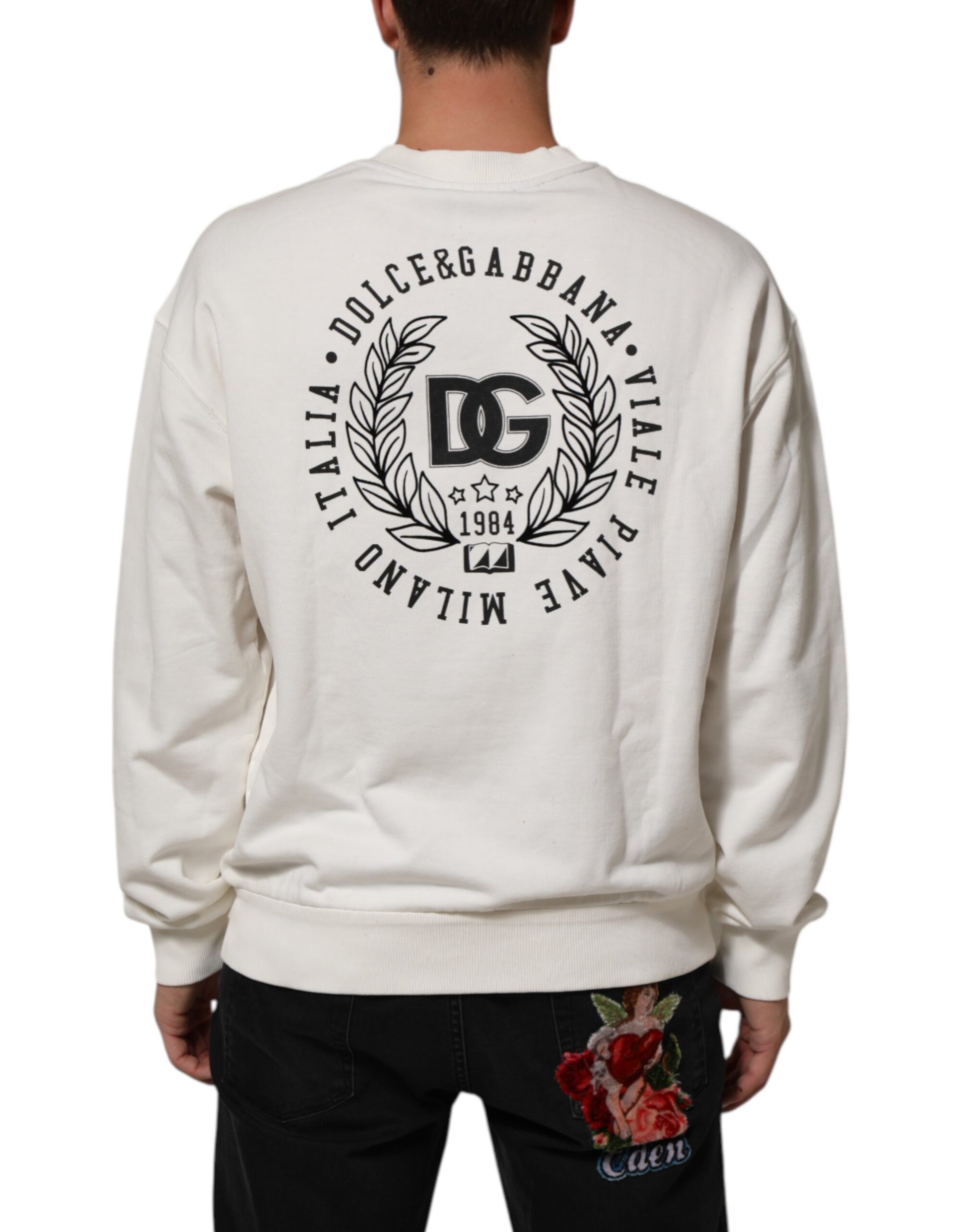Dolce & Gabbana White Long Sleeve T-Shirt for Men side view