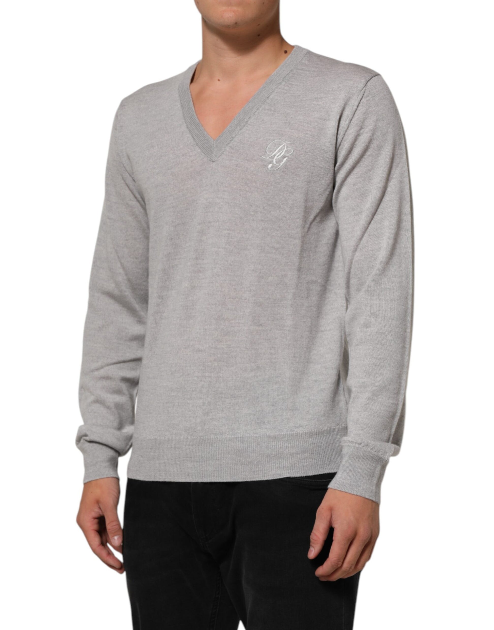 Dolce & Gabbana Grey Long Sleeve T-Shirt for Men detail view