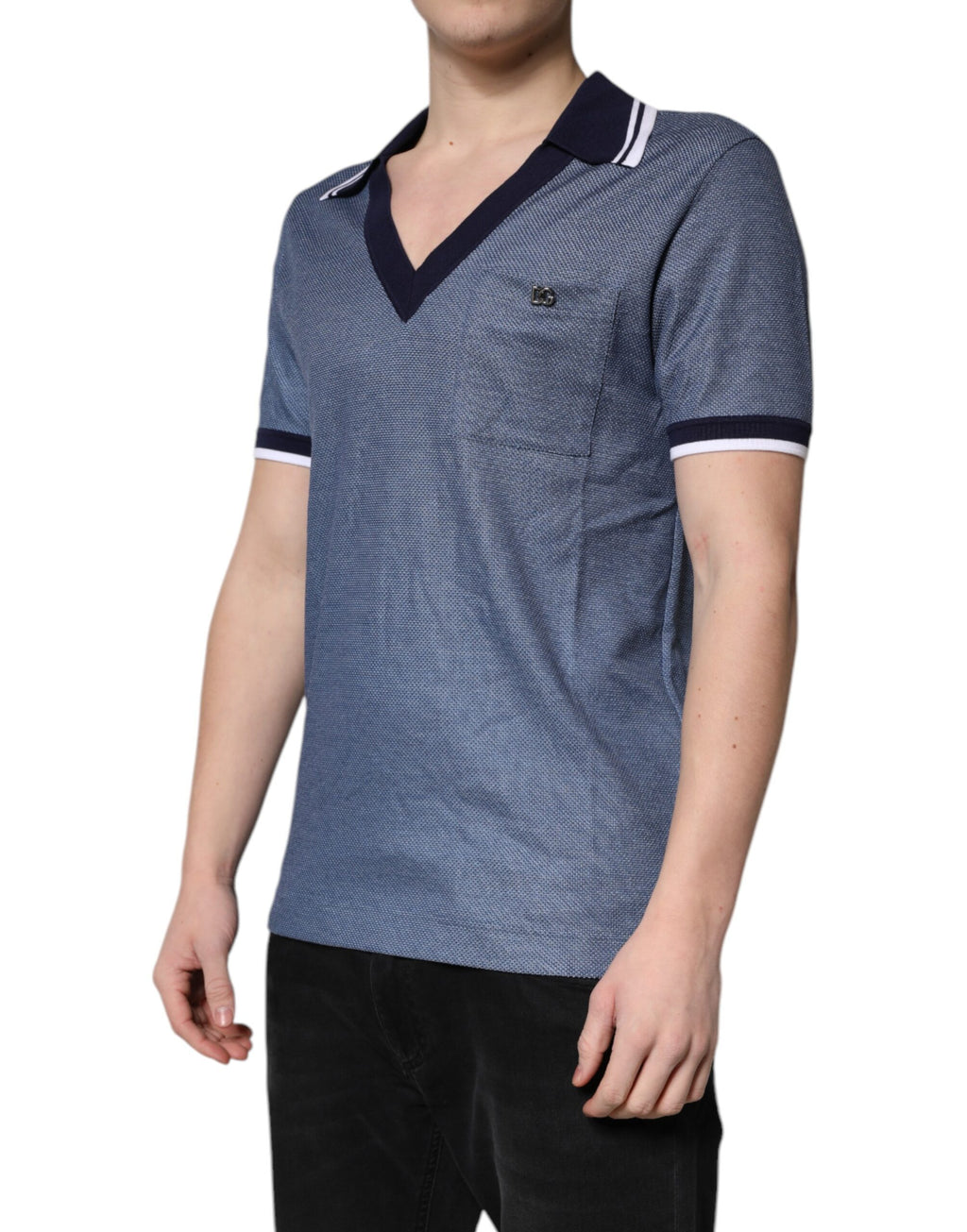 Dolce & Gabbana Blue Polo Shirt for Men detail view