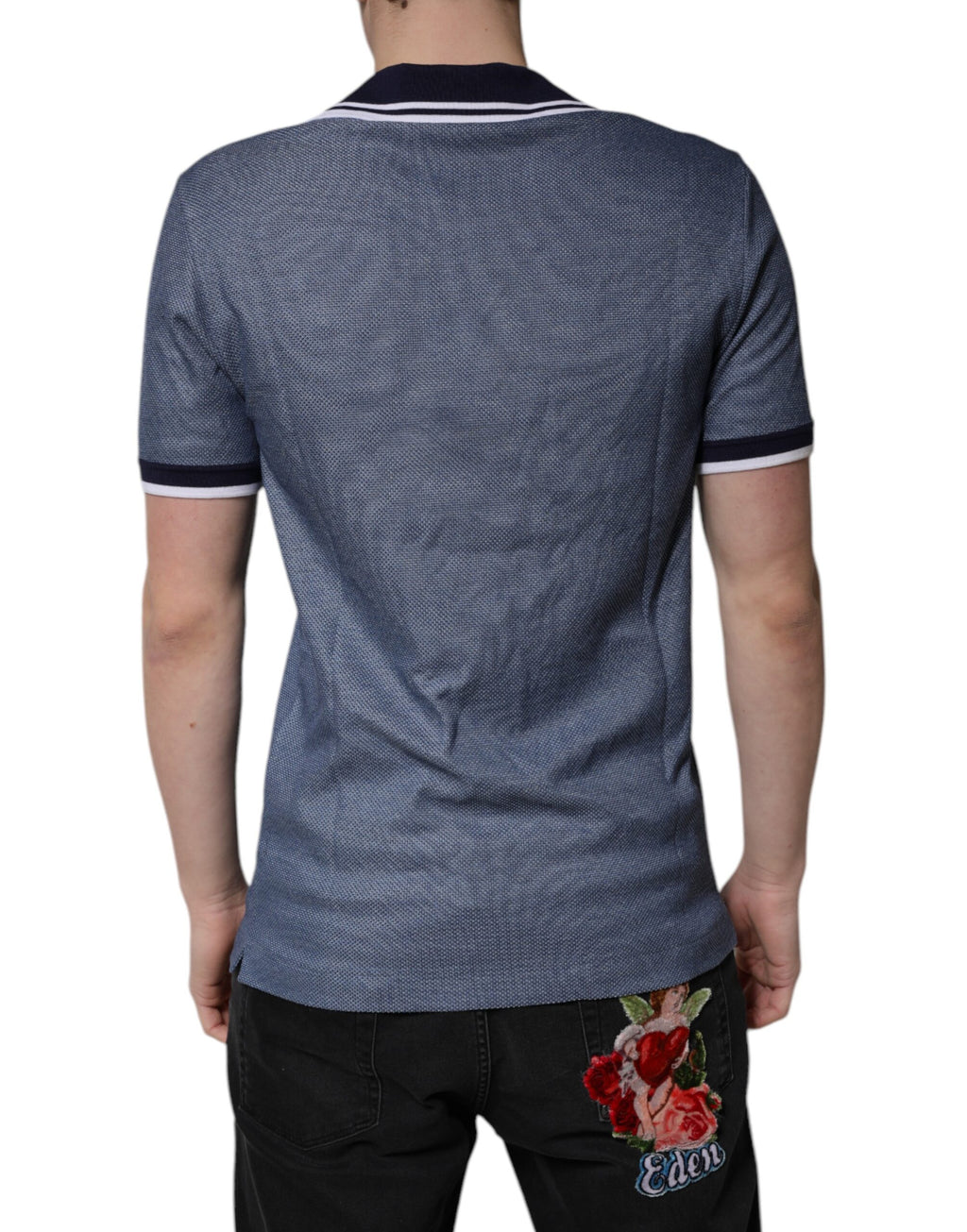 Dolce & Gabbana Blue Polo Shirt for Men side view