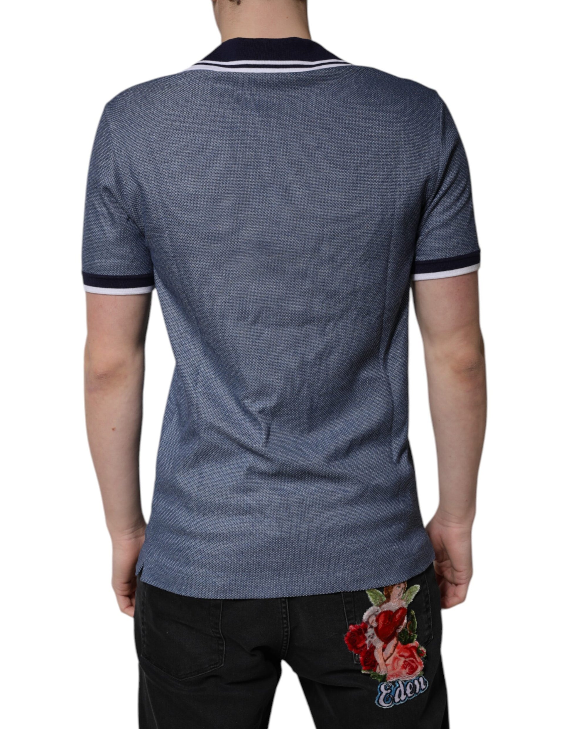 Dolce & Gabbana Blue Polo Shirt for Men side view