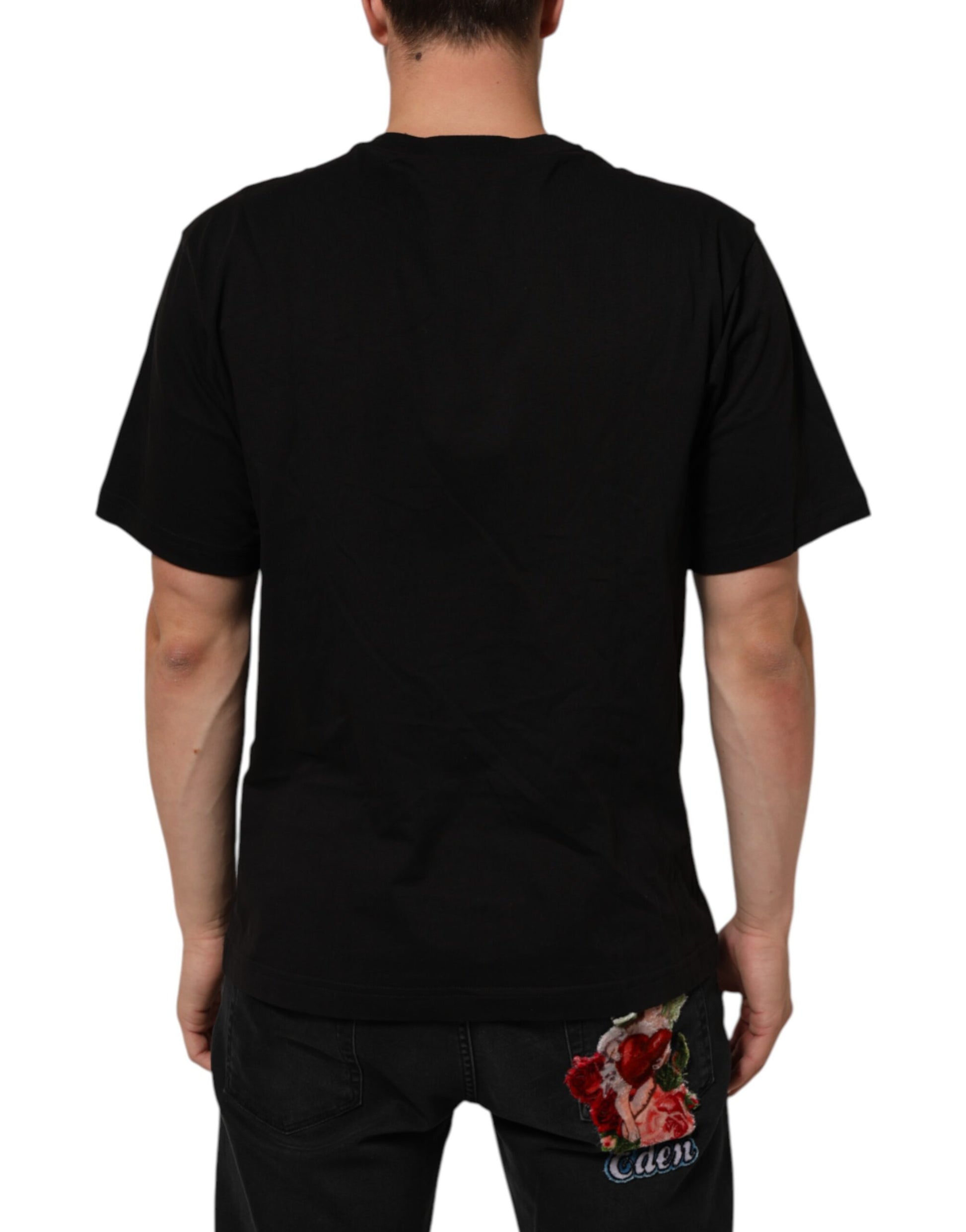 Dolce & Gabbana Black Short-Sleeve Shirt for Men side view