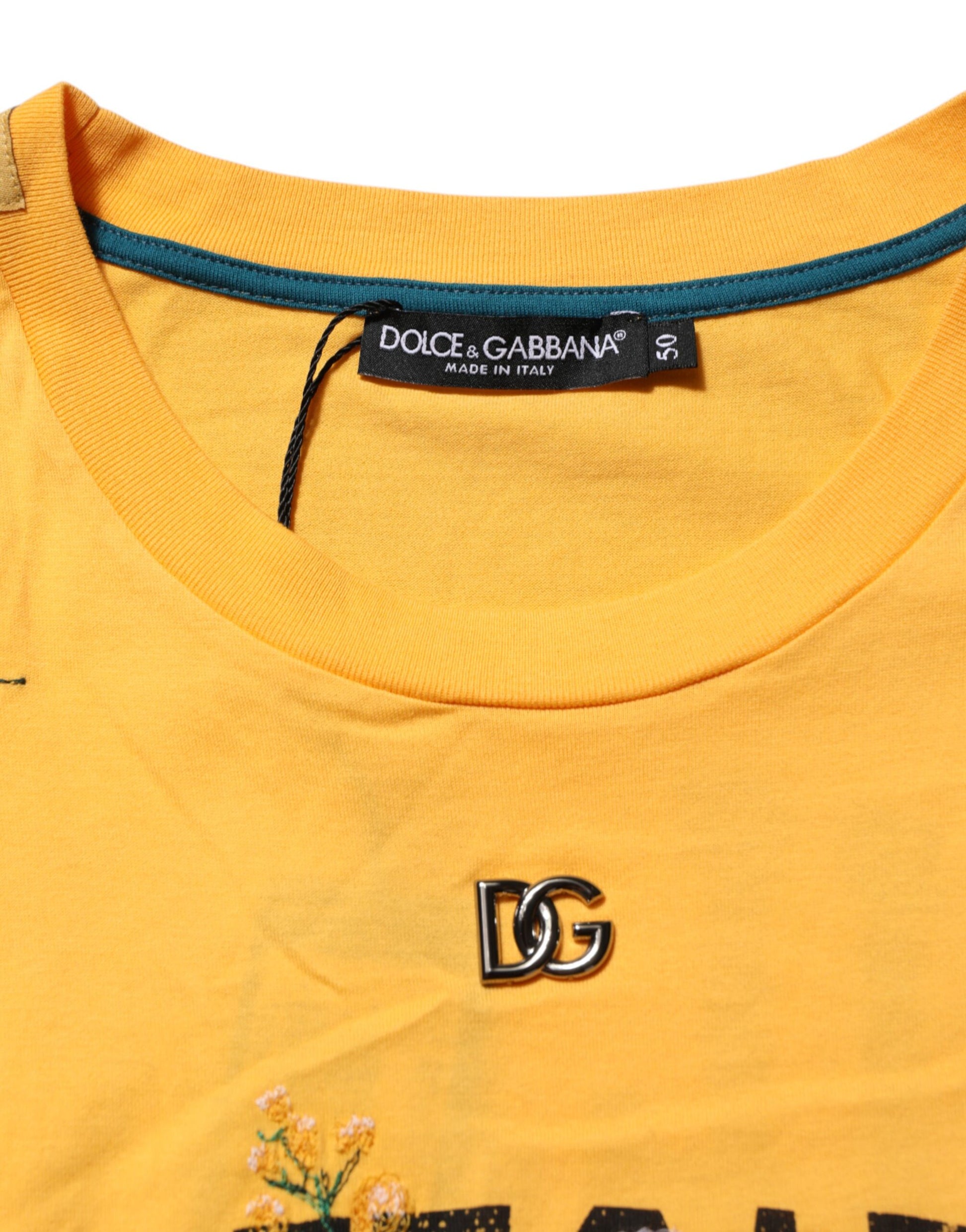 Dolce & Gabbana Yellow Short-Sleeve Shirt for Men additional view