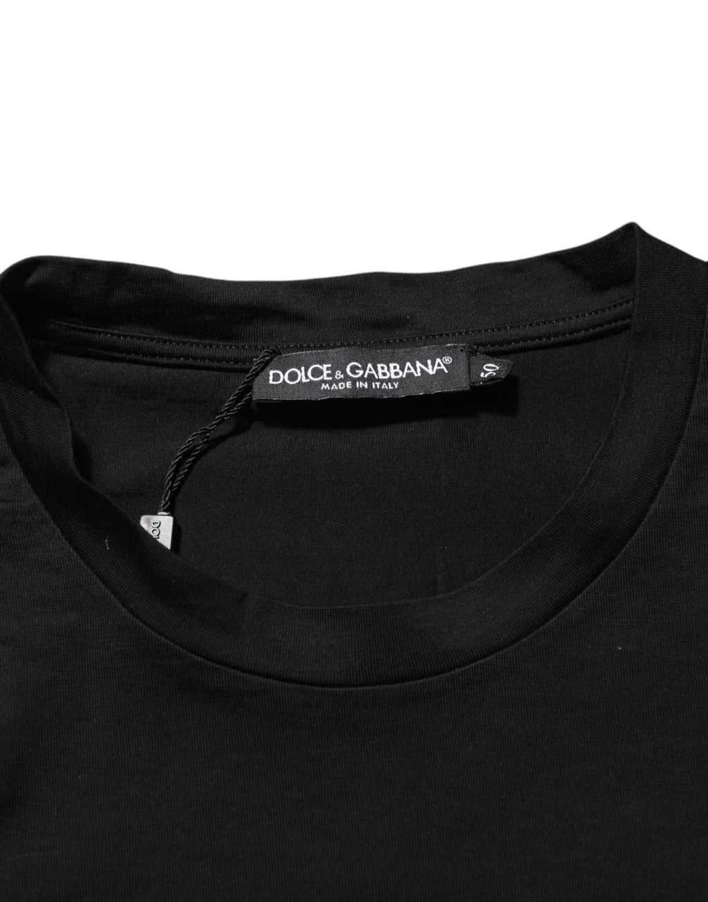 T-shirt homme Dolce & Gabbana en coton noir à col rond avec écusson logo