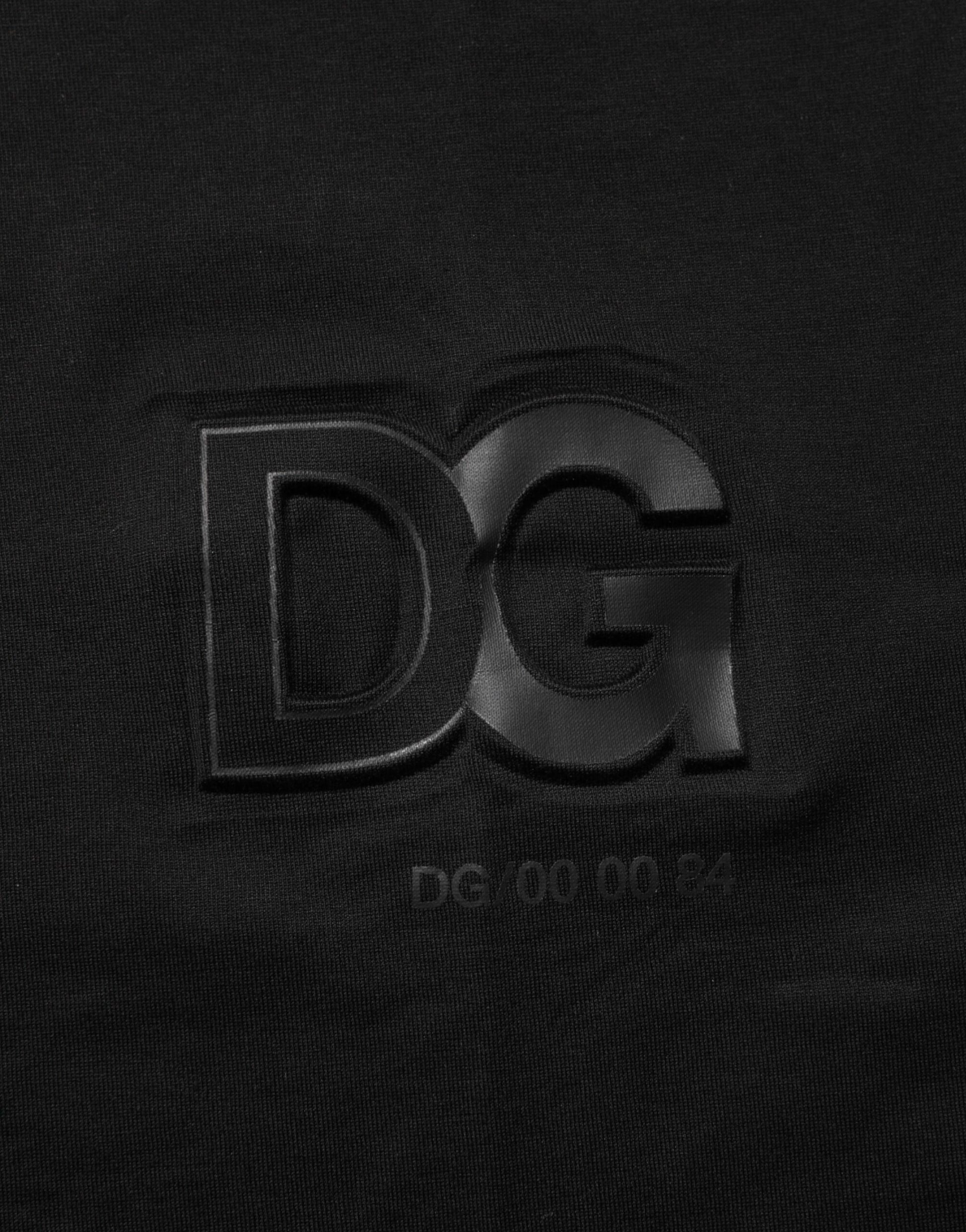 T-shirt homme Dolce & Gabbana en coton noir à col rond avec écusson logo