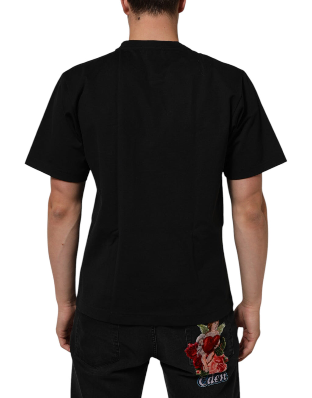Dolce & Gabbana Black Short-Sleeve Shirt for Men side view