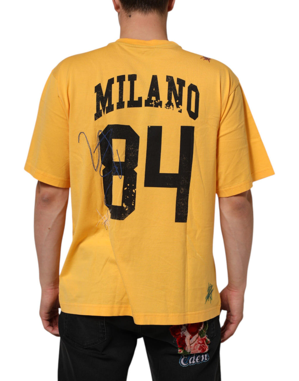 Dolce & Gabbana Yellow Short-Sleeve Shirt for Men side view
