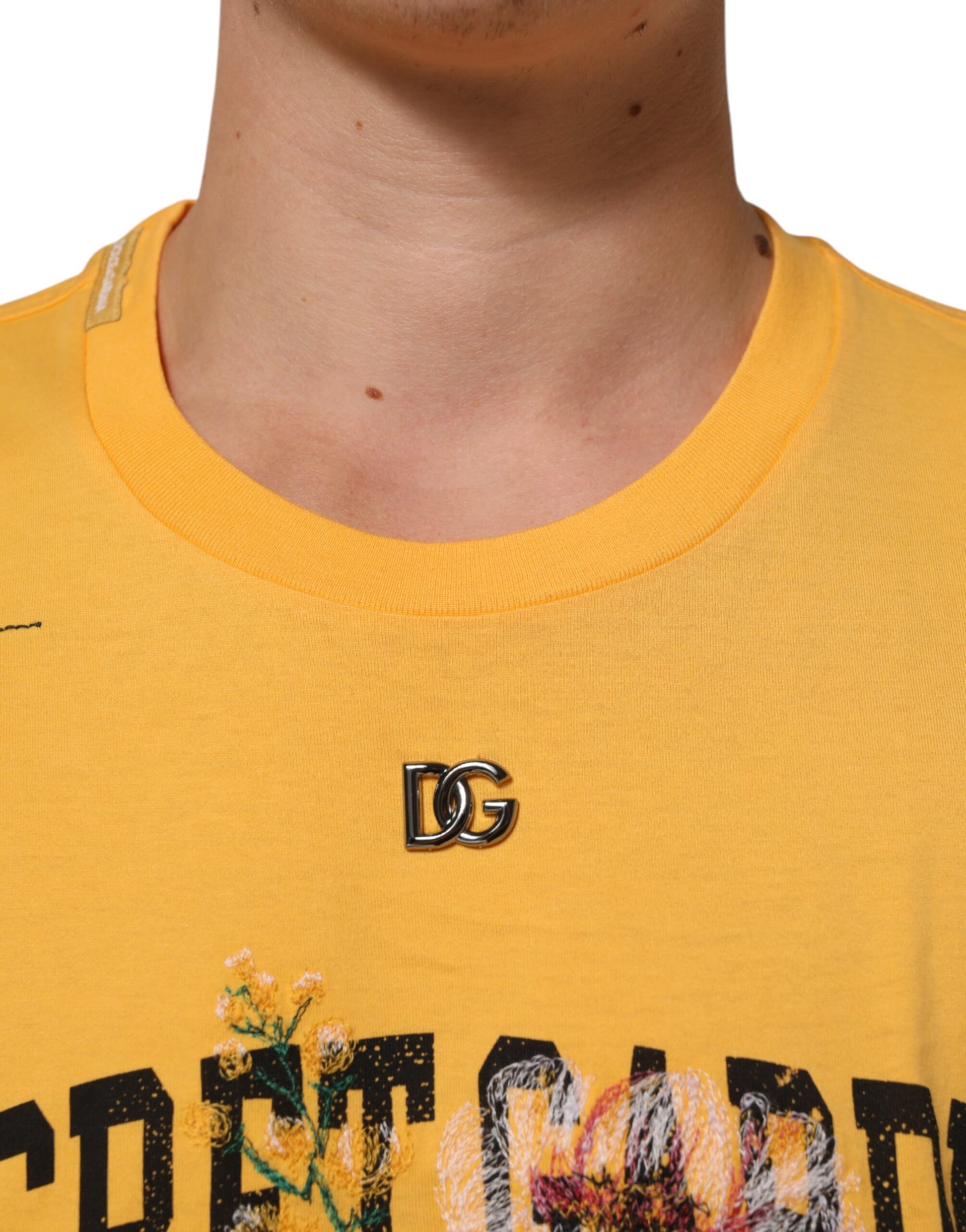 Dolce & Gabbana Yellow Short-Sleeve Shirt for Men additional view