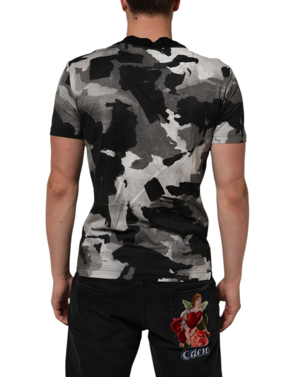 T-shirt homme Dolce & Gabbana manches courtes camouflage multicolore
