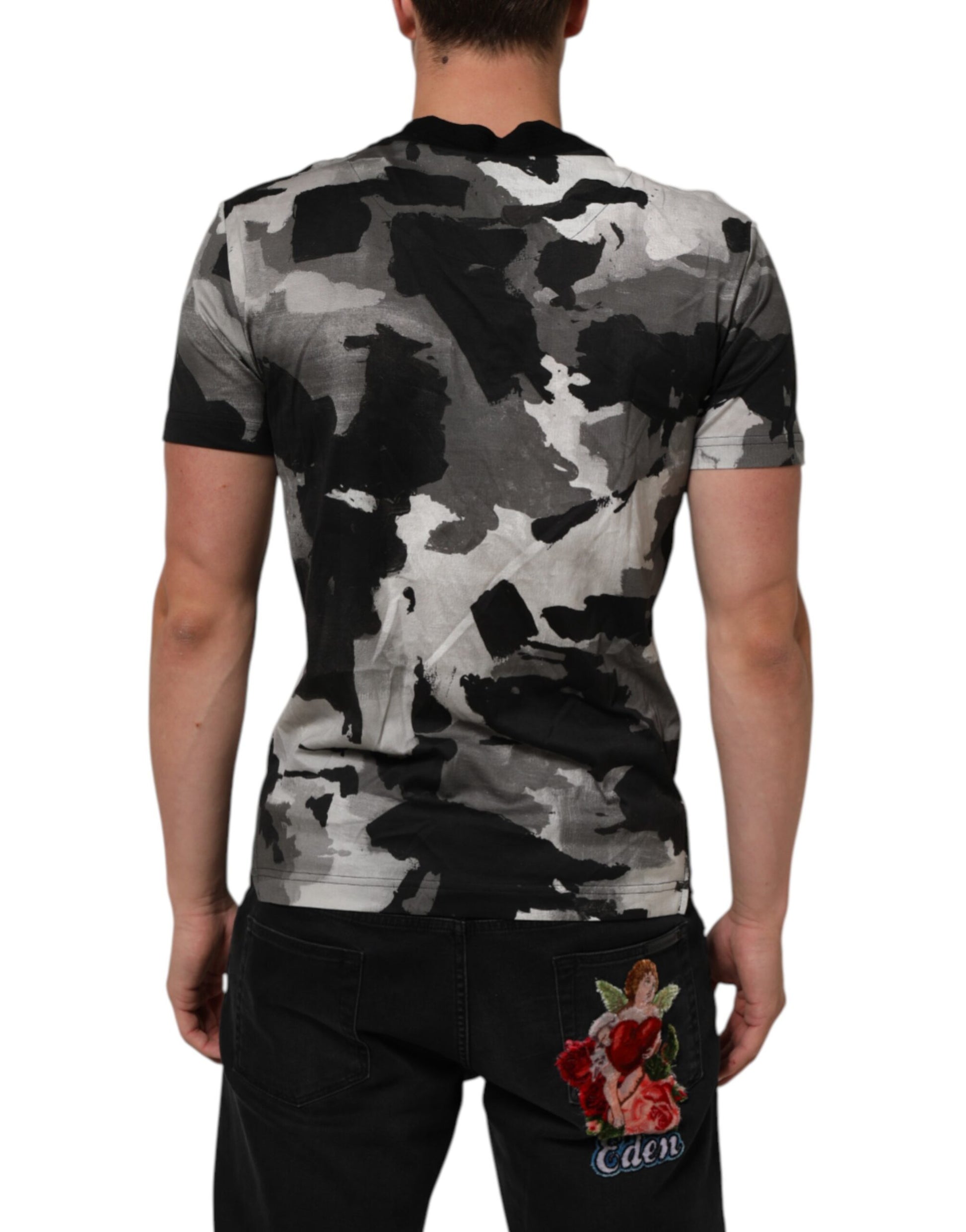 T-shirt homme Dolce & Gabbana manches courtes camouflage multicolore