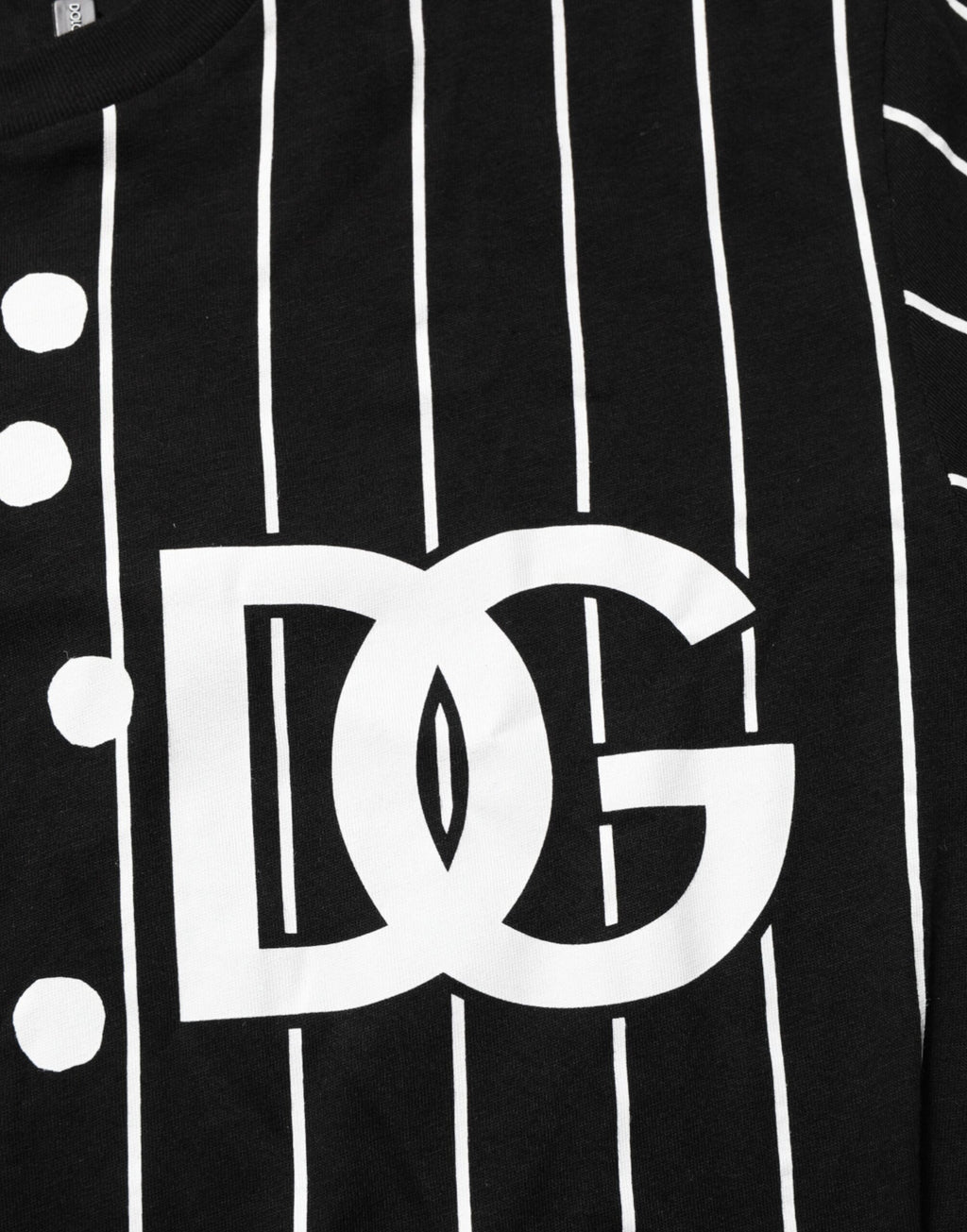 T-shirt Dolce & Gabbana en coton noir à pois et col rond