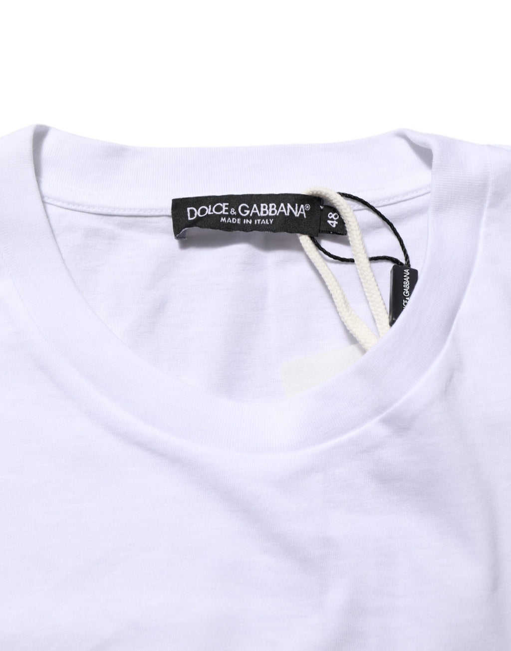 T-shirt Dolce & Gabbana en coton blanc à col rond et imprimé graphique
