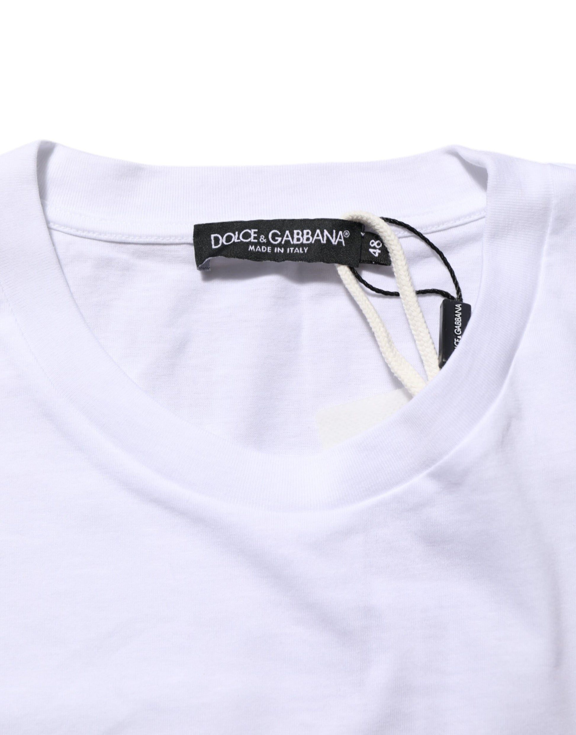 T-shirt Dolce & Gabbana en coton blanc à col rond et imprimé graphique