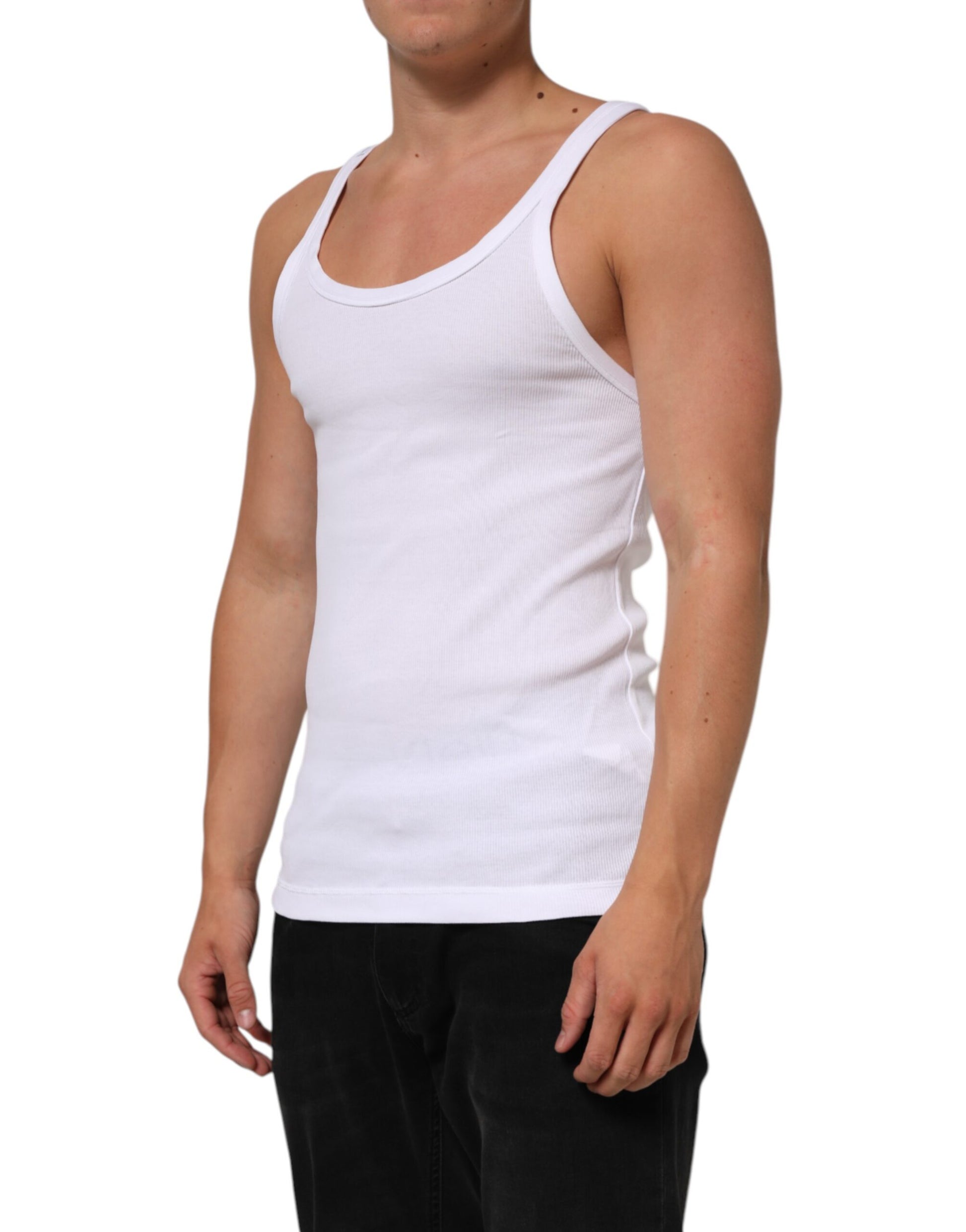 Débardeur col rond sans manches blanc Dolce & Gabbana
