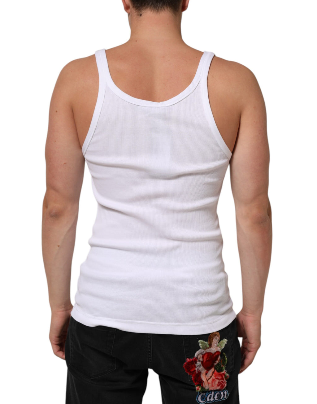 Débardeur col rond sans manches blanc Dolce & Gabbana