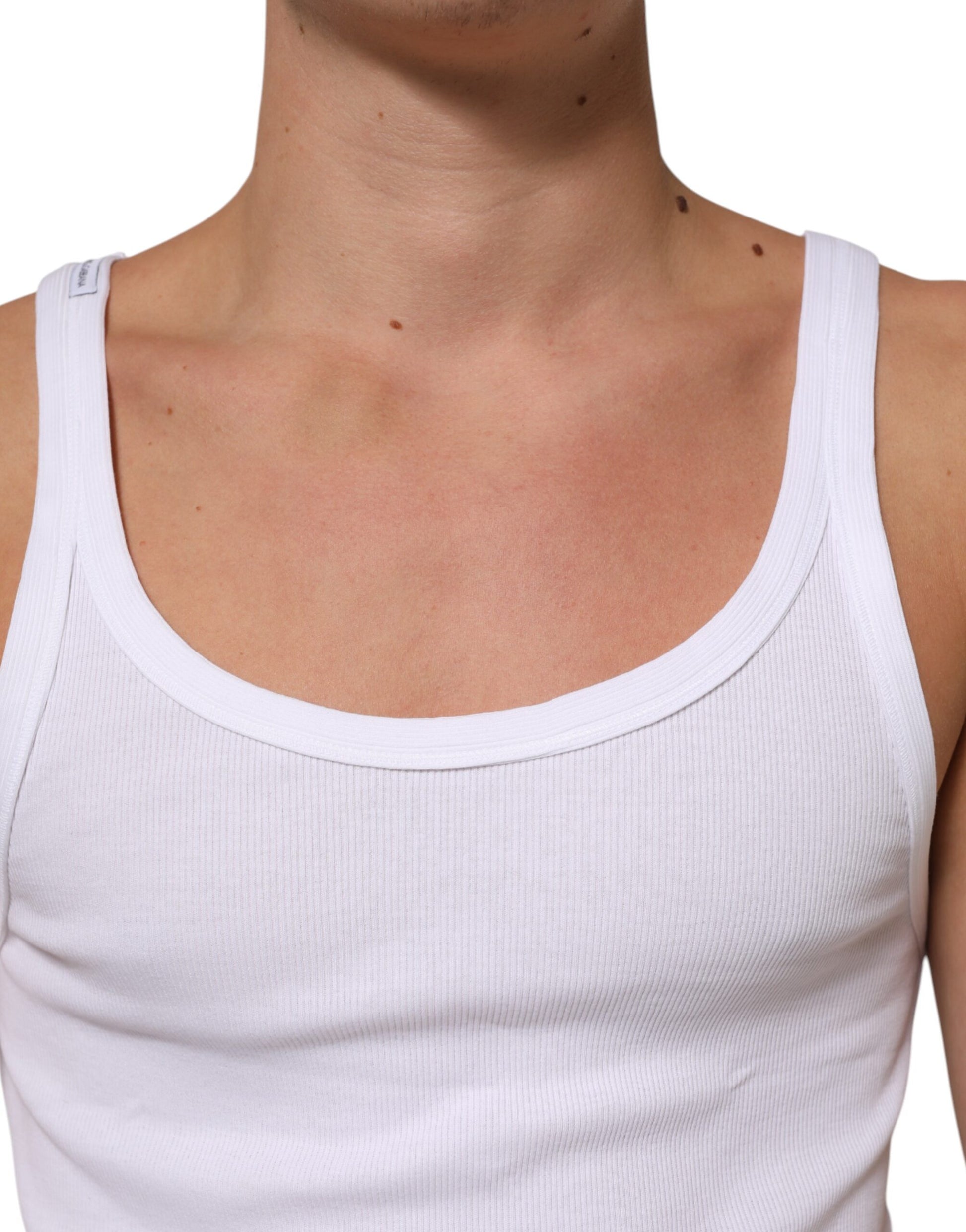 Débardeur col rond sans manches blanc Dolce & Gabbana