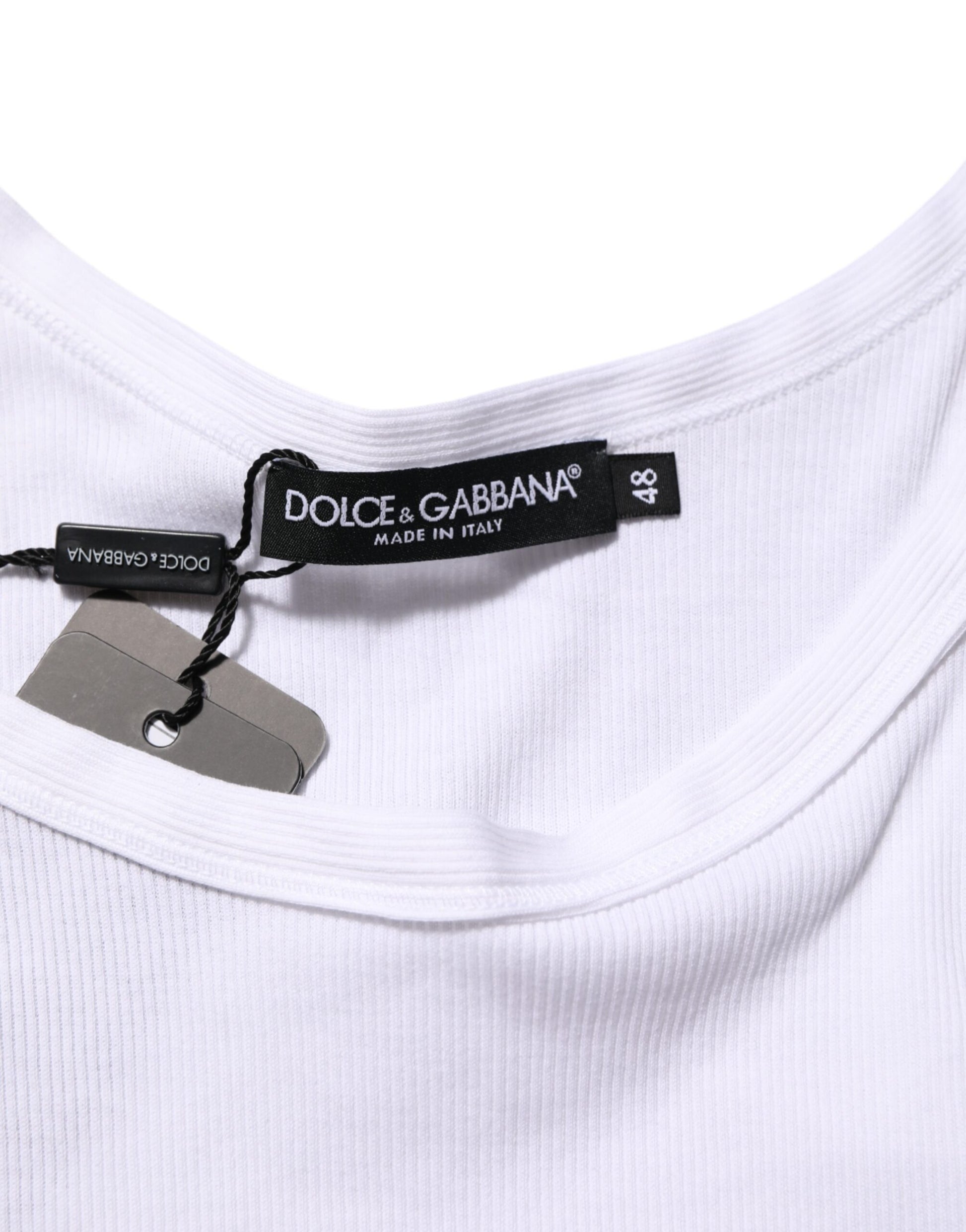 Débardeur col rond sans manches blanc Dolce & Gabbana