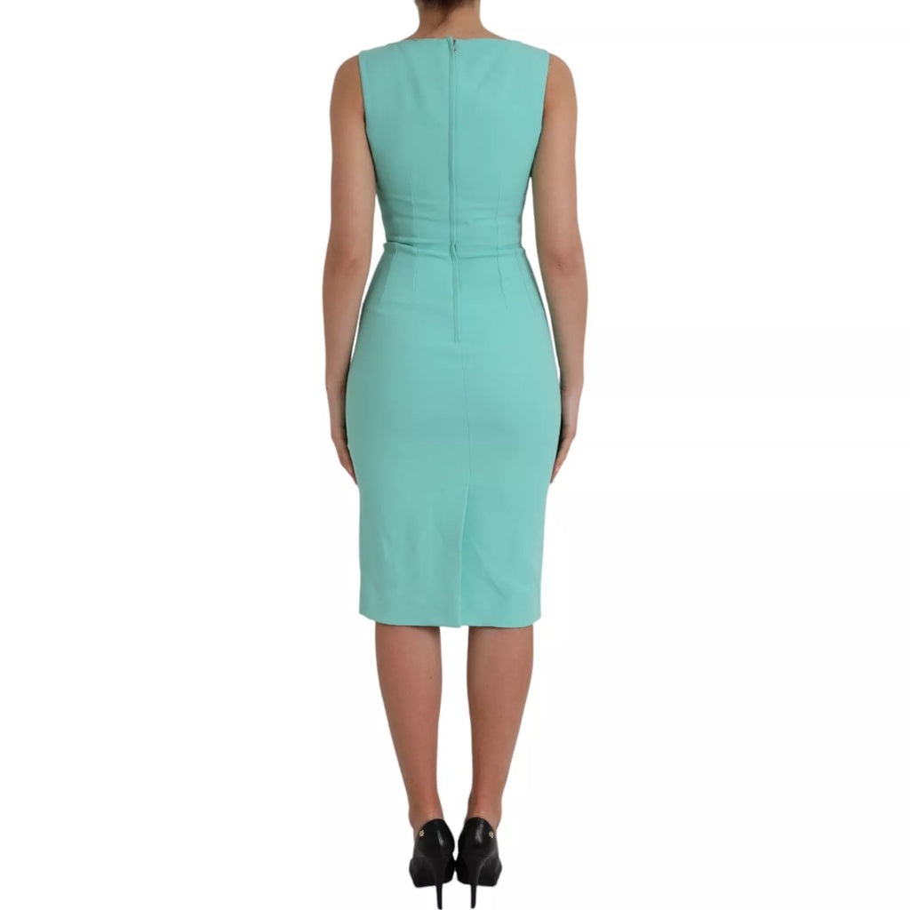 Robe fourreau midi sans manches Dolce & Gabbana en viscose verte