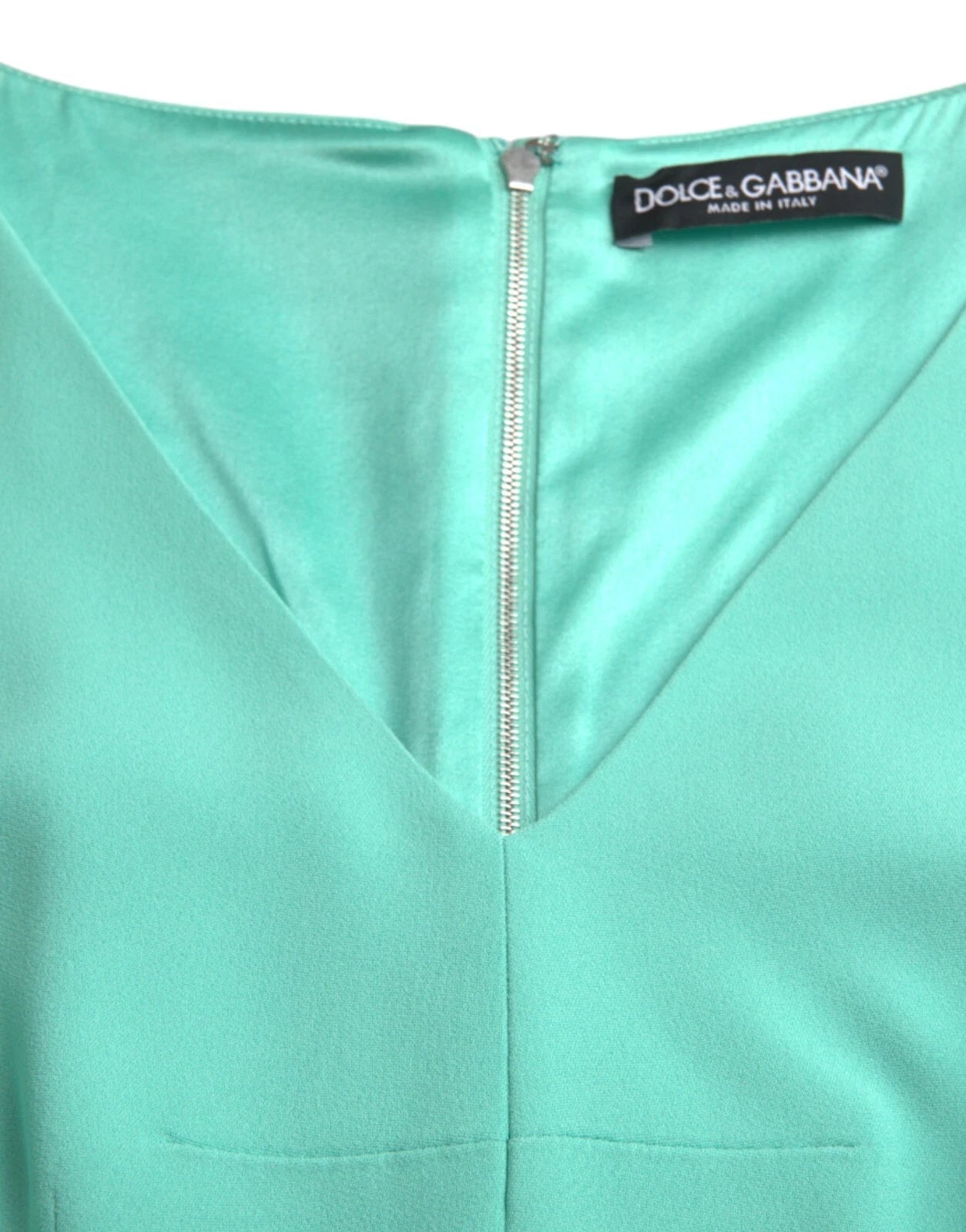 Robe fourreau midi sans manches Dolce & Gabbana en viscose verte