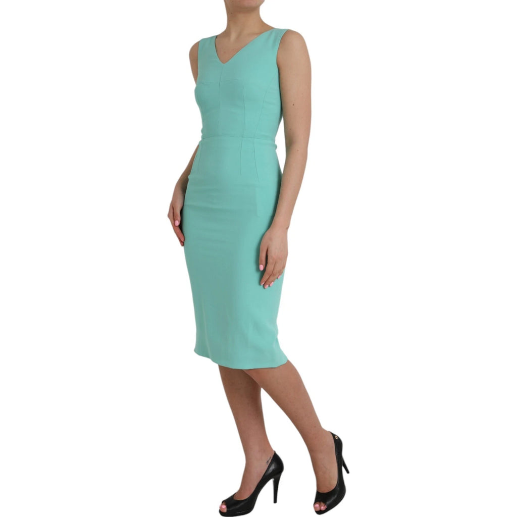 Robe fourreau midi sans manches Dolce & Gabbana en viscose verte