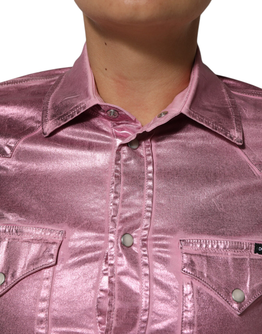 Veste courte à col Dolce & Gabbana en coton stretch rose