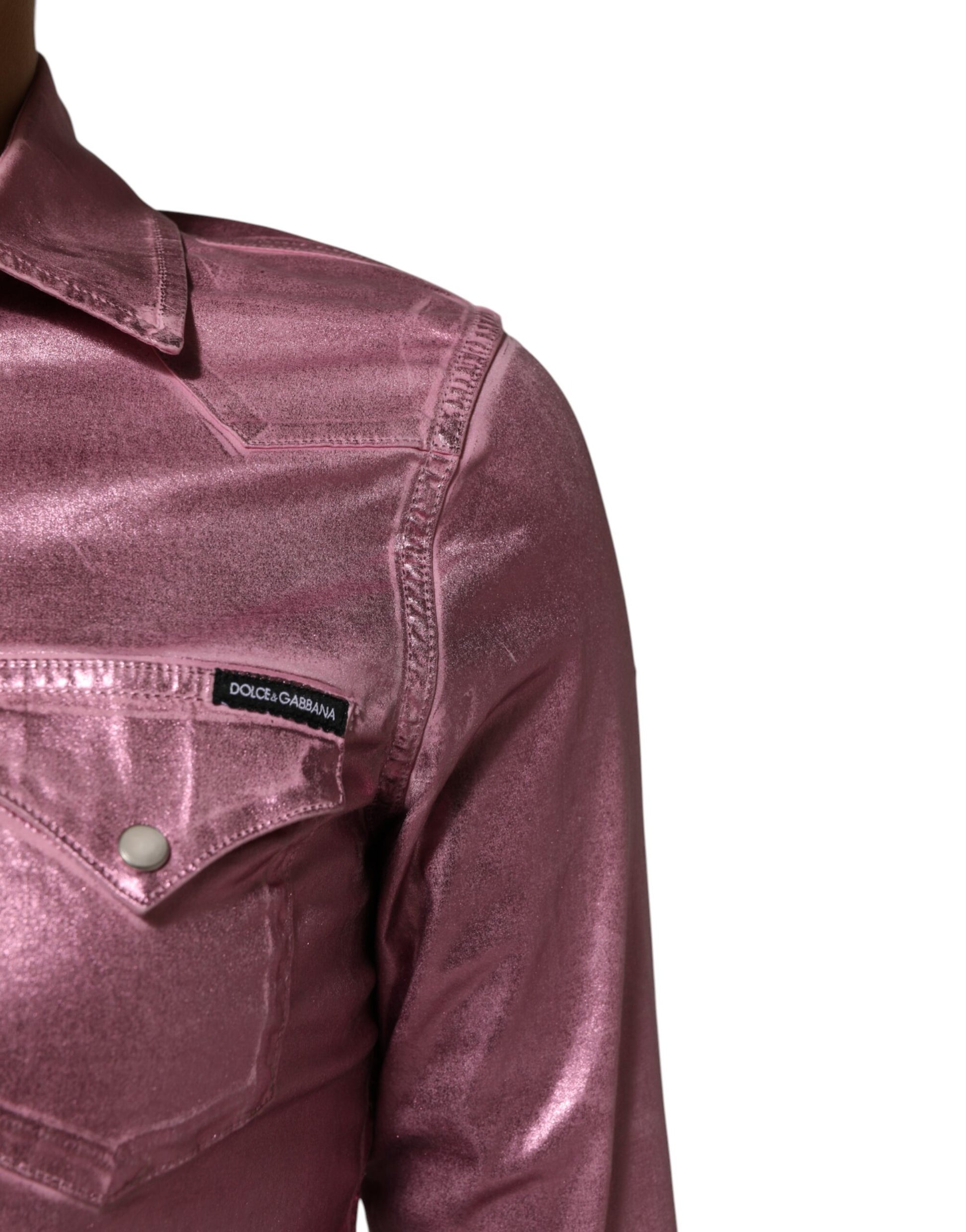 Veste courte à col Dolce & Gabbana en coton stretch rose