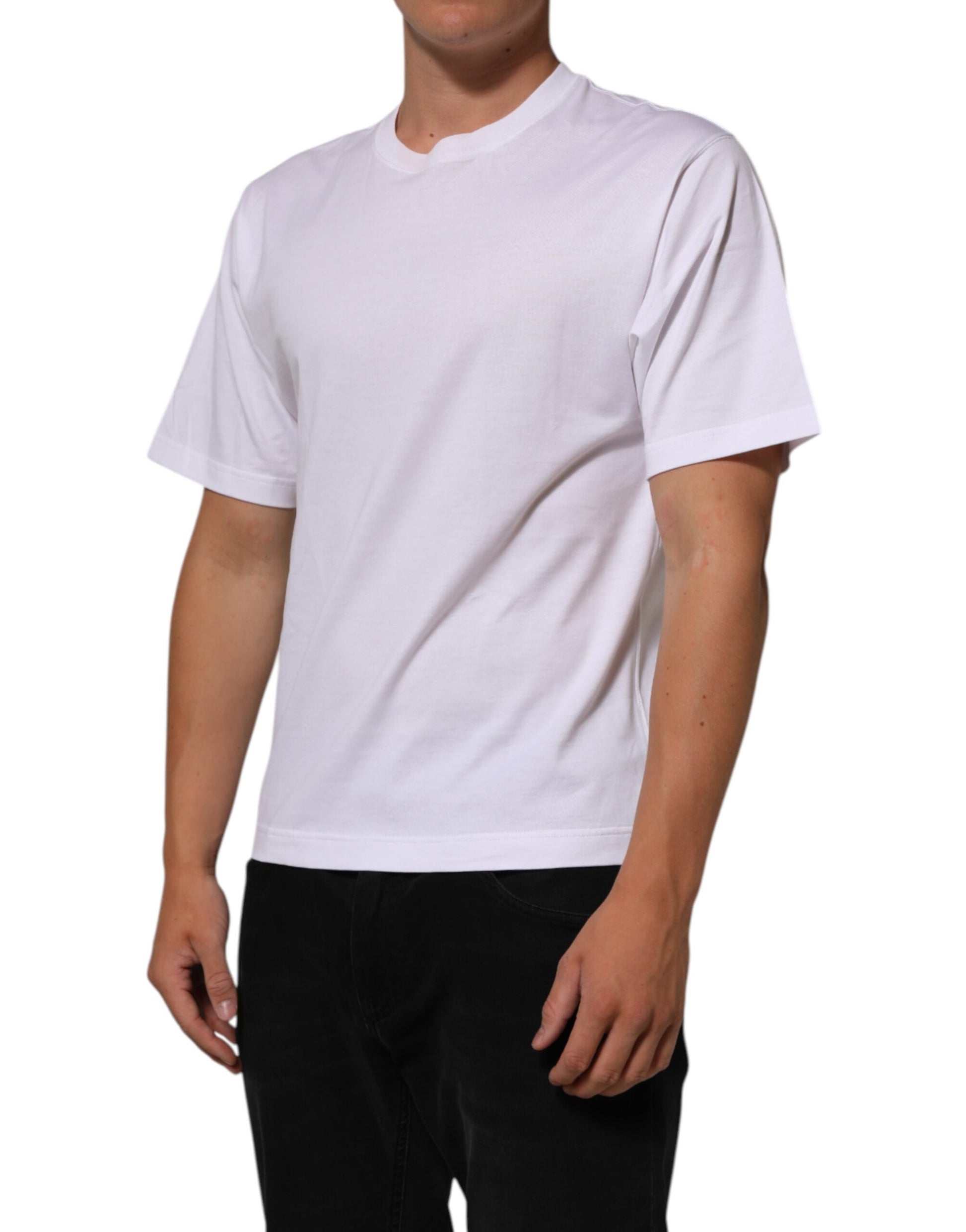 Dolce & Gabbana White Short-Sleeve Shirt for Men detail view