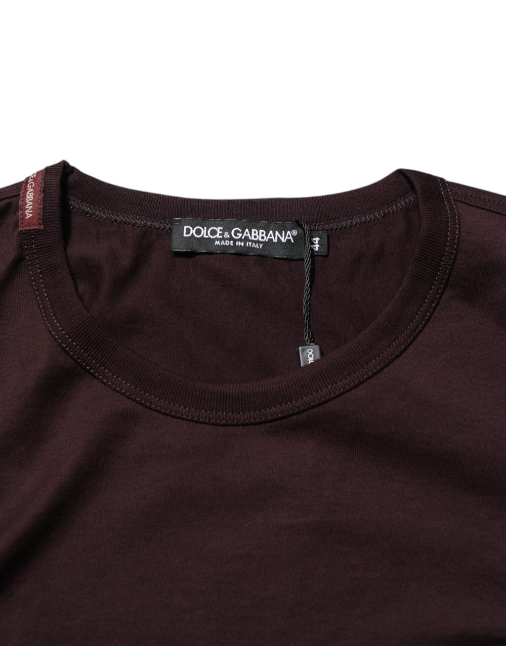 T-shirt ras du cou Dolce & Gabbana en coton marron avec plaque logo