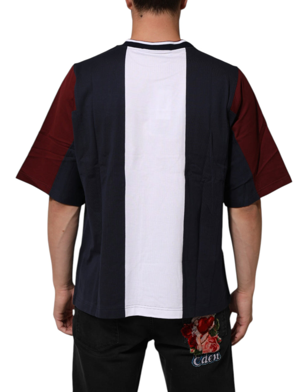 T-shirt ras du cou Dolce & Gabbana en coton rayé multicolore pour homme