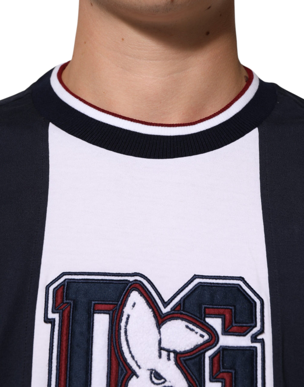 T-shirt ras du cou Dolce & Gabbana en coton rayé multicolore pour homme