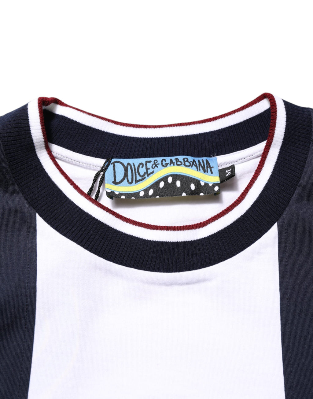 T-shirt ras du cou Dolce & Gabbana en coton rayé multicolore pour homme