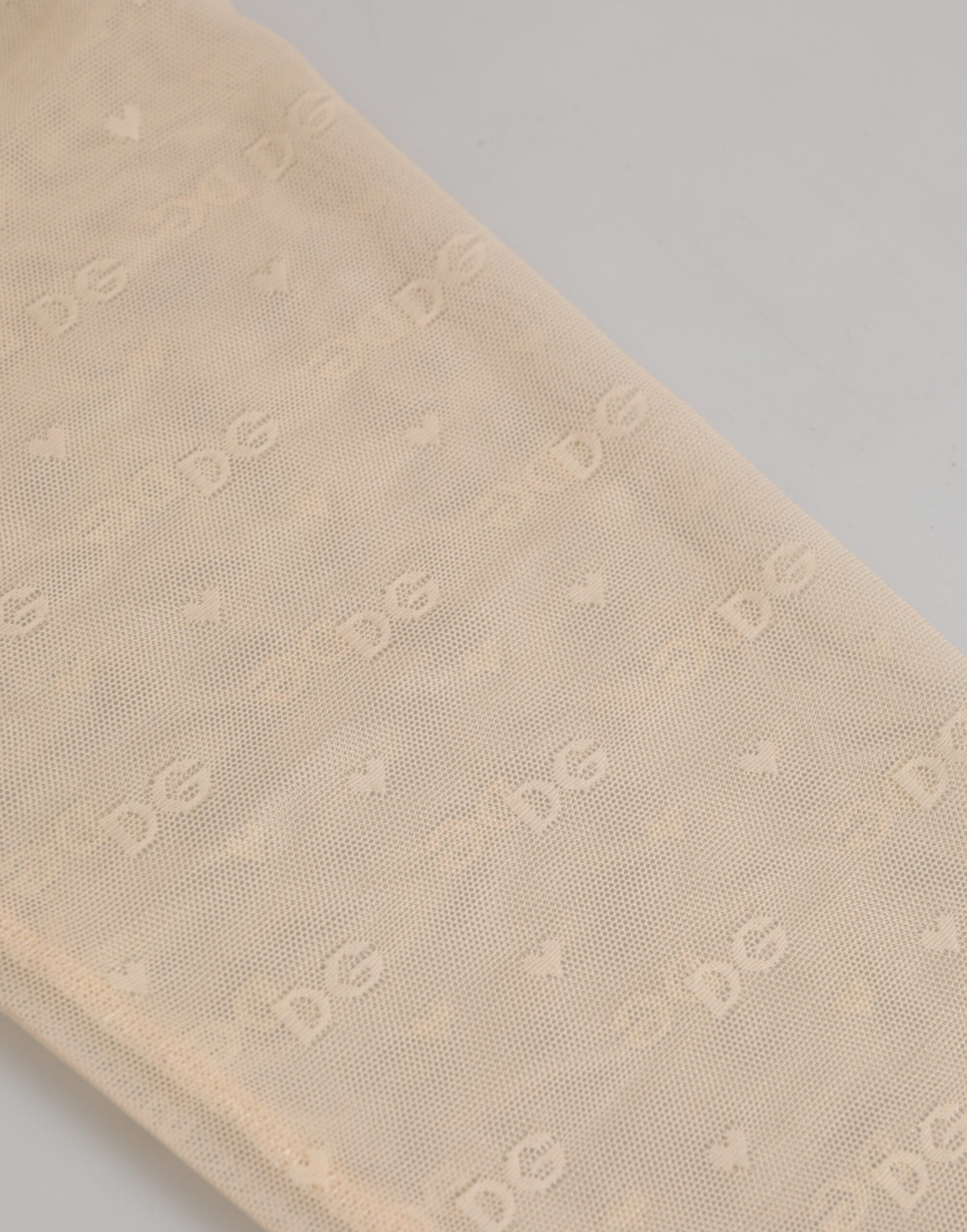 Dolce & Gabbana Beige Nylon Logo Lace Leggings Pants Underwear