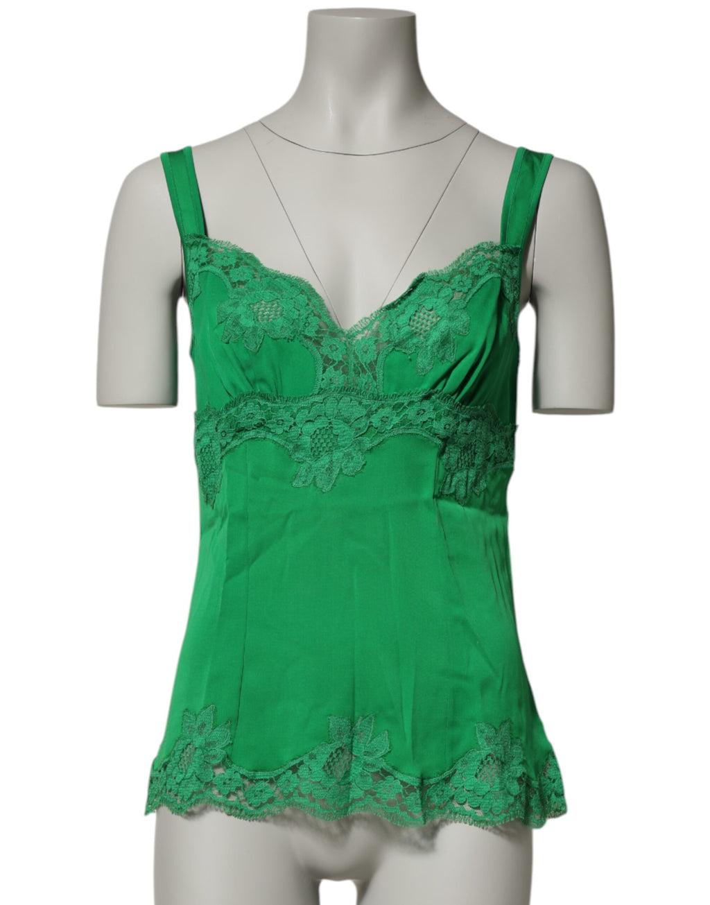Haut de lingerie Dolce & Gabbana en dentelle florale verte