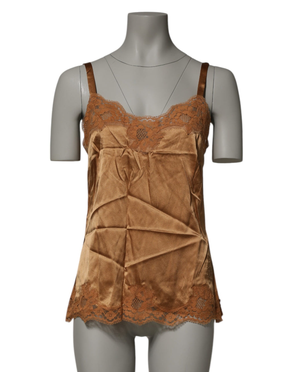 Dolce & Gabbana Débardeur Lingerie et Vêtements de Nuit en Dentelle Florale Marron