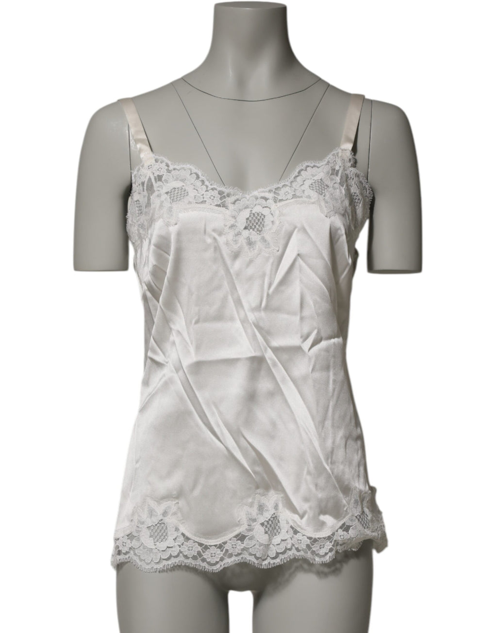 Débardeur Lingerie Dolce & Gabbana en Dentelle Florale Écru Sous-vêtements